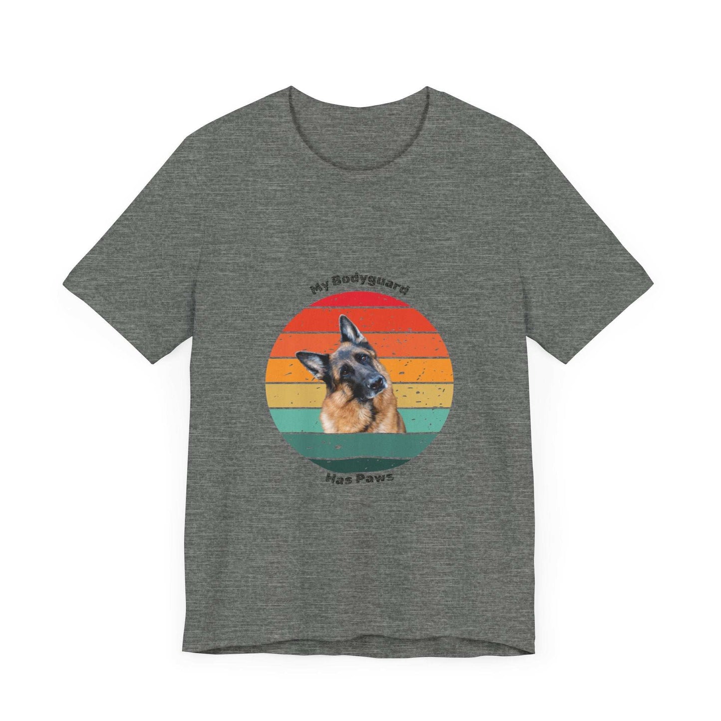Retro German Shepherd T-Shirt – "My Bodyguard Has Paws" Dog Lover Tee