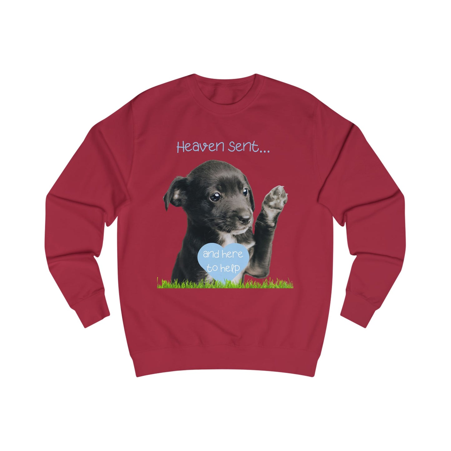 Heaven Sent & Here to Help – Cute Puppy Christian Sweatshirt