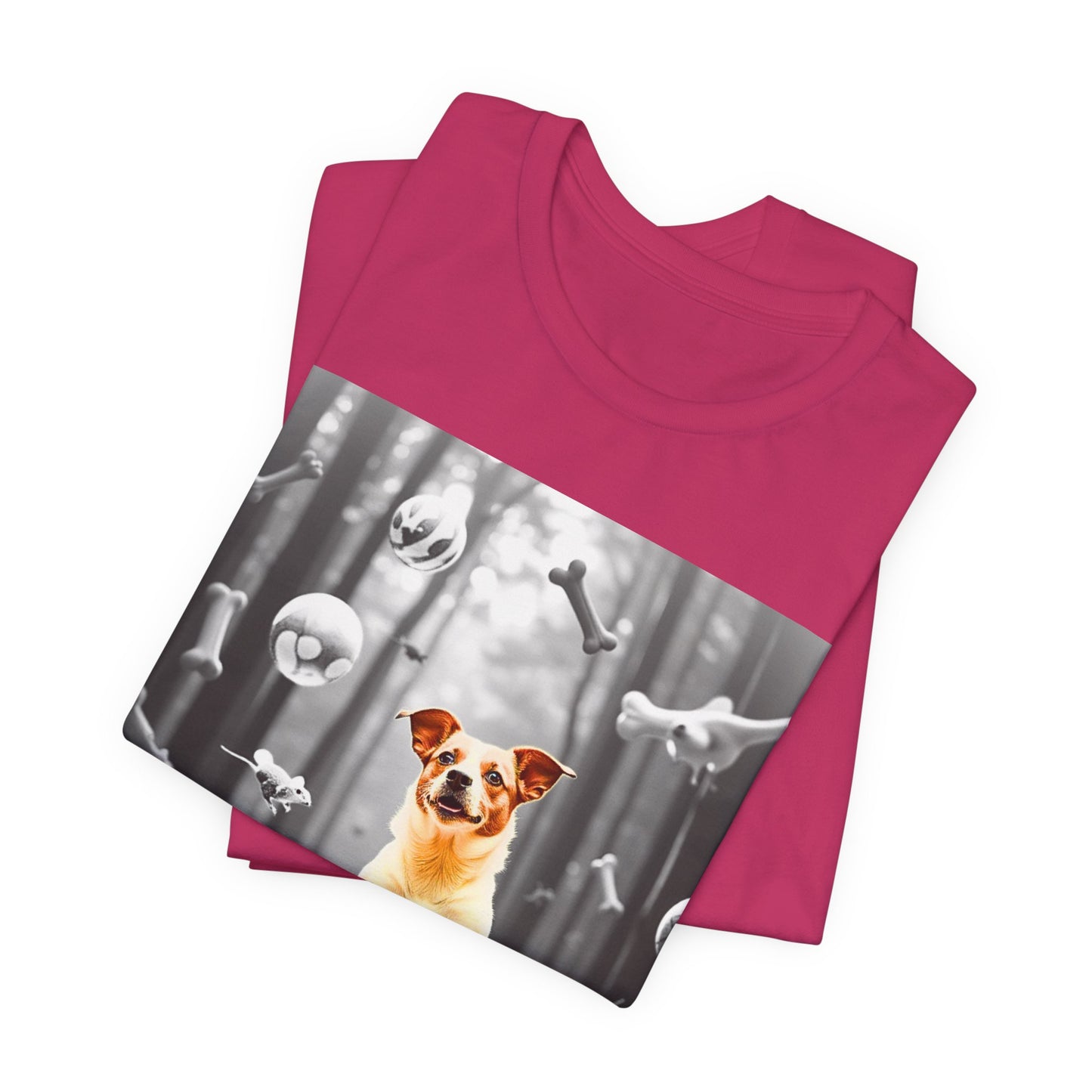 Playful Dog Themed Unisex Jersey T-Shirt - Perfect for Pet Lovers