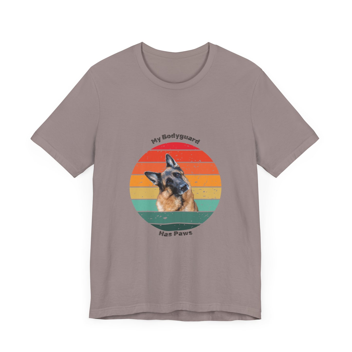 Retro German Shepherd T-Shirt – "My Bodyguard Has Paws" Dog Lover Tee
