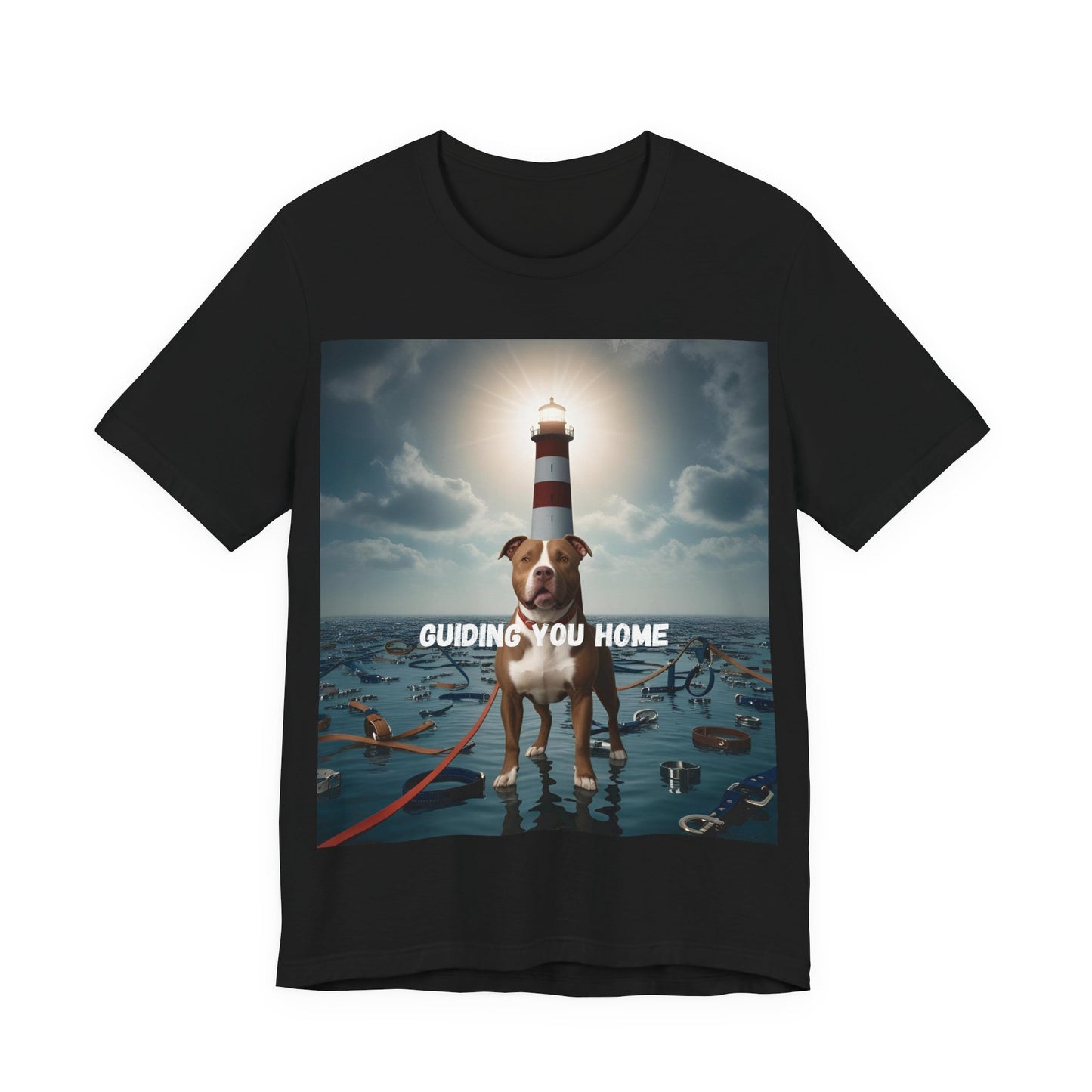 Guiding You Home Pitbull Surreal Unisex T-Shirt – Psalm 23:4 Faith & Loyalty Christian Tee