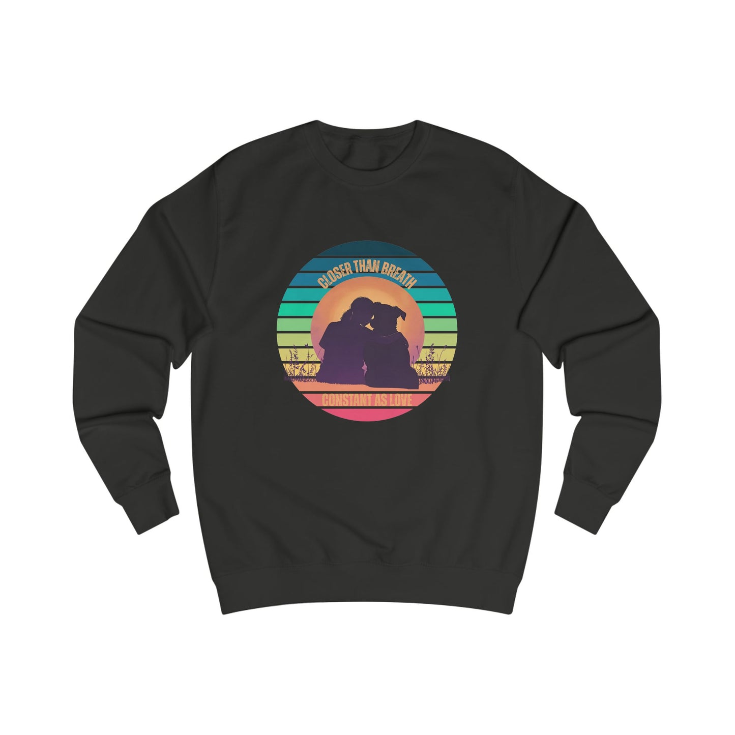 Retro Christian Dog Owner Sweatshirt – "Closer Than Breath"
