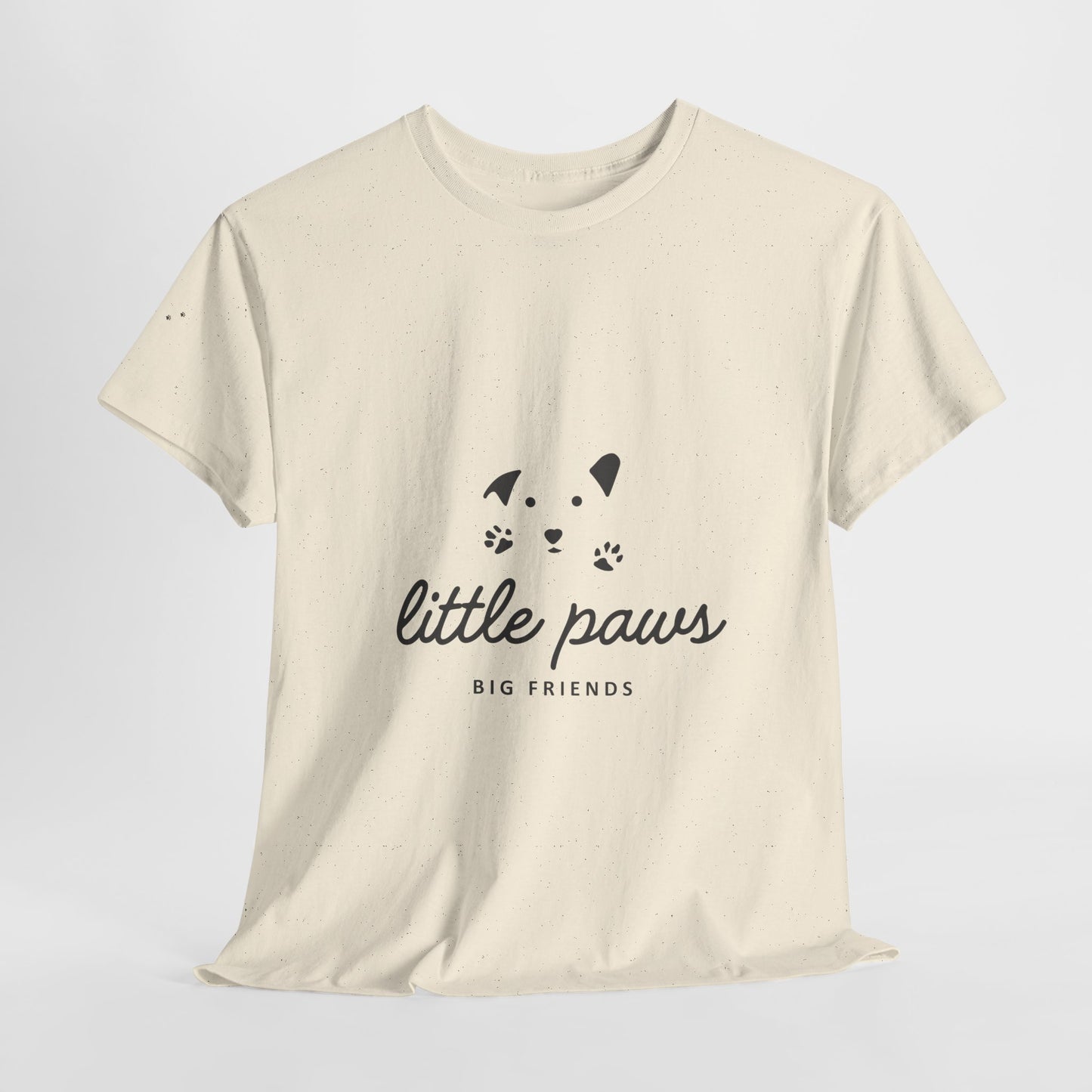 Unisex Heavy Cotton Tee - 'Little Paws, Big Friends' - Perfect for Animal Lovers and Pet Owners