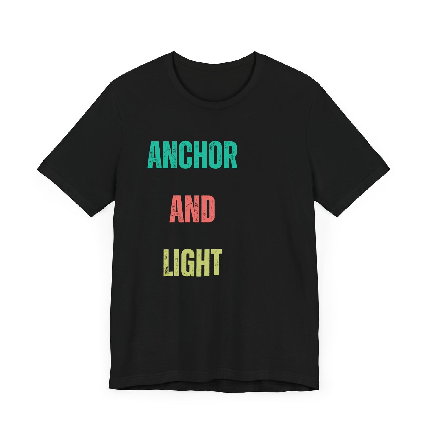 Anchor & Light T-Shirt | Vintage Christian Typography Tee | Hebrews 6:19 & John 8:12 Inspired