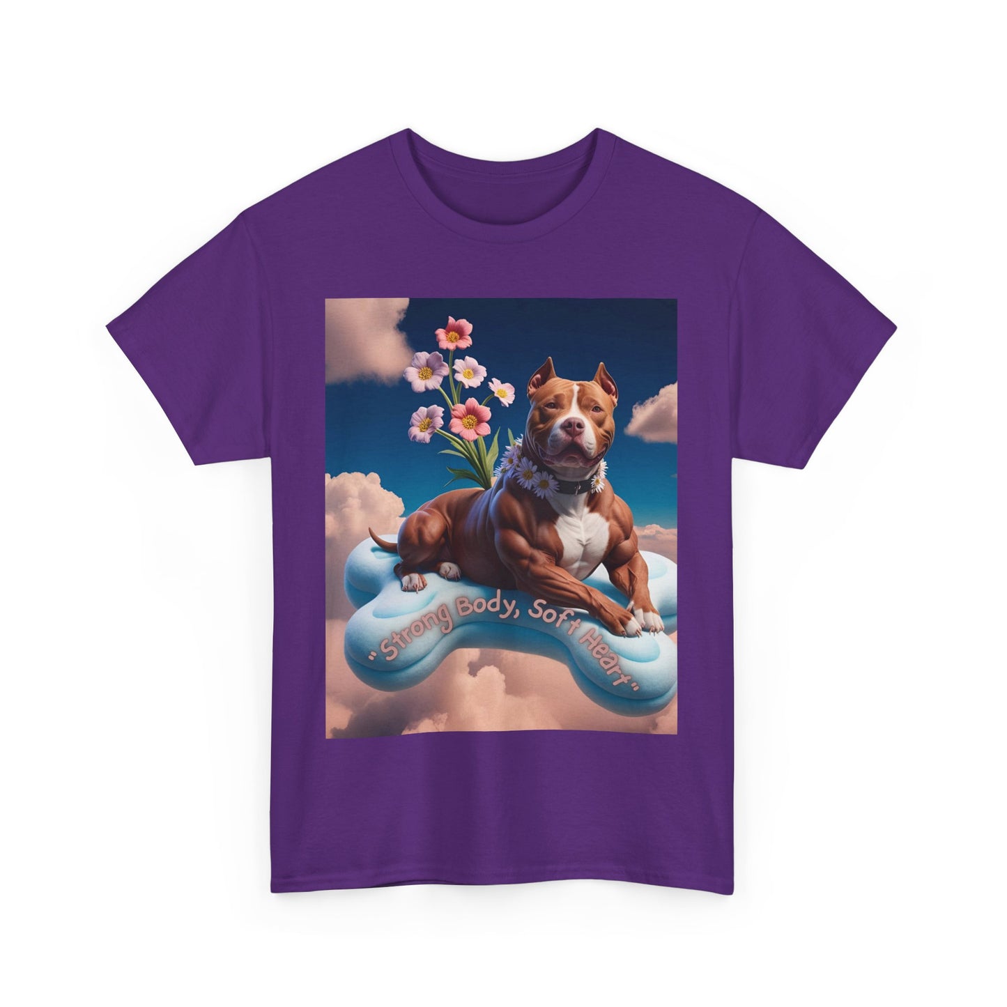 Surreal Pitbull Cloud T-Shirt – "Strong Body, Soft Heart" Unisex Tee
