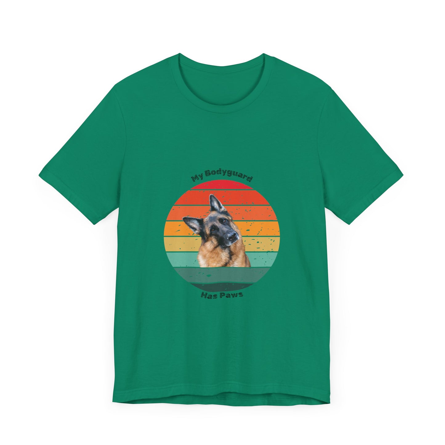 Retro German Shepherd T-Shirt – "My Bodyguard Has Paws" Dog Lover Tee