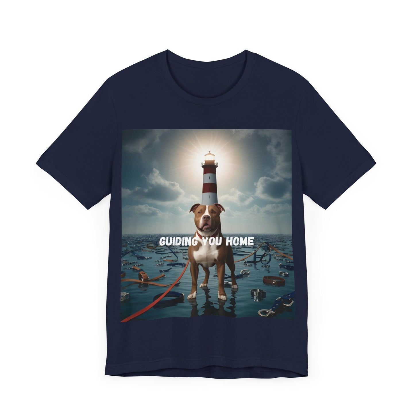 Guiding You Home Pitbull Surreal Unisex T-Shirt – Psalm 23:4 Faith & Loyalty Christian Tee