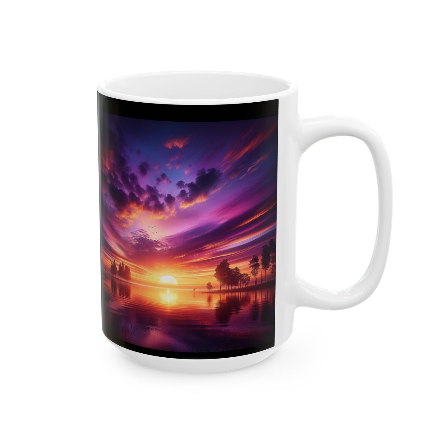 Inspirational Christian Mug – Colorful Sunrise with Philippians 4:8 | Faith Coffee Cup