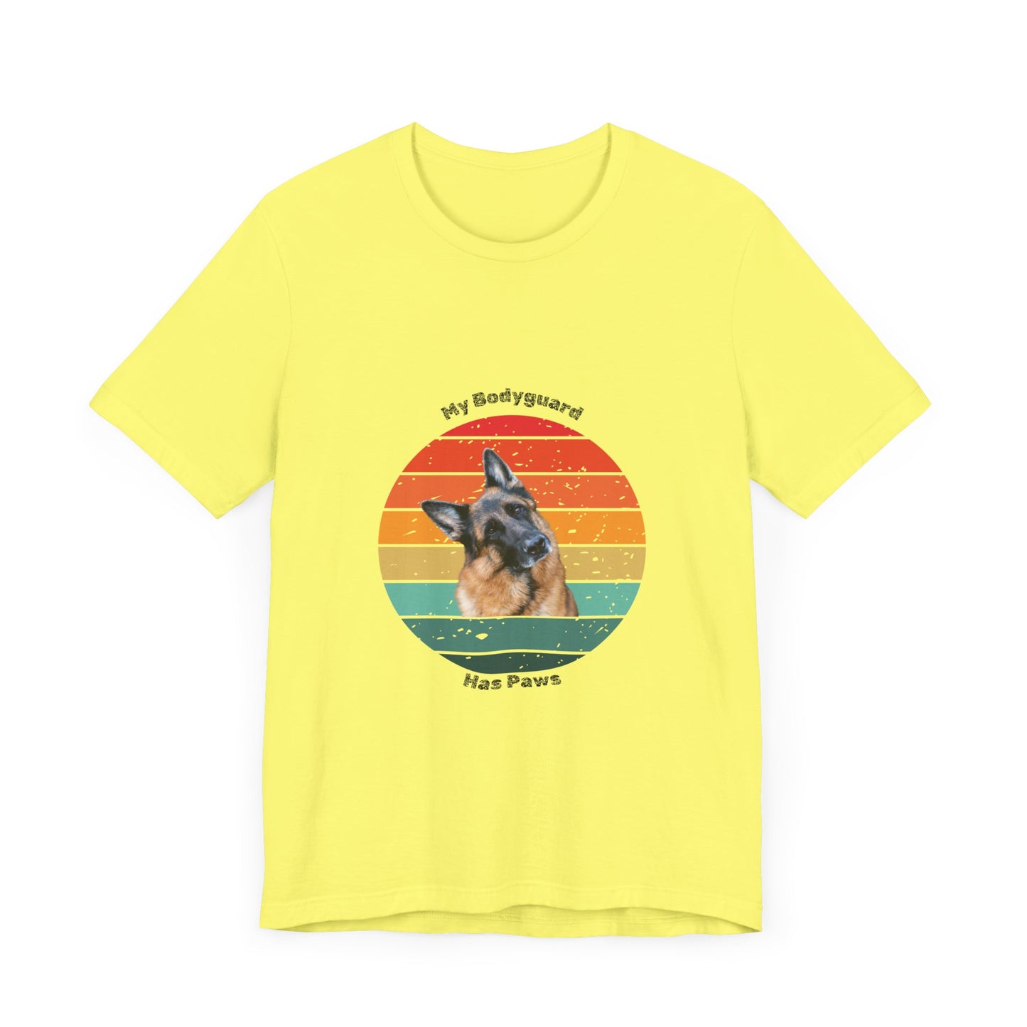 Retro German Shepherd T-Shirt – "My Bodyguard Has Paws" Dog Lover Tee