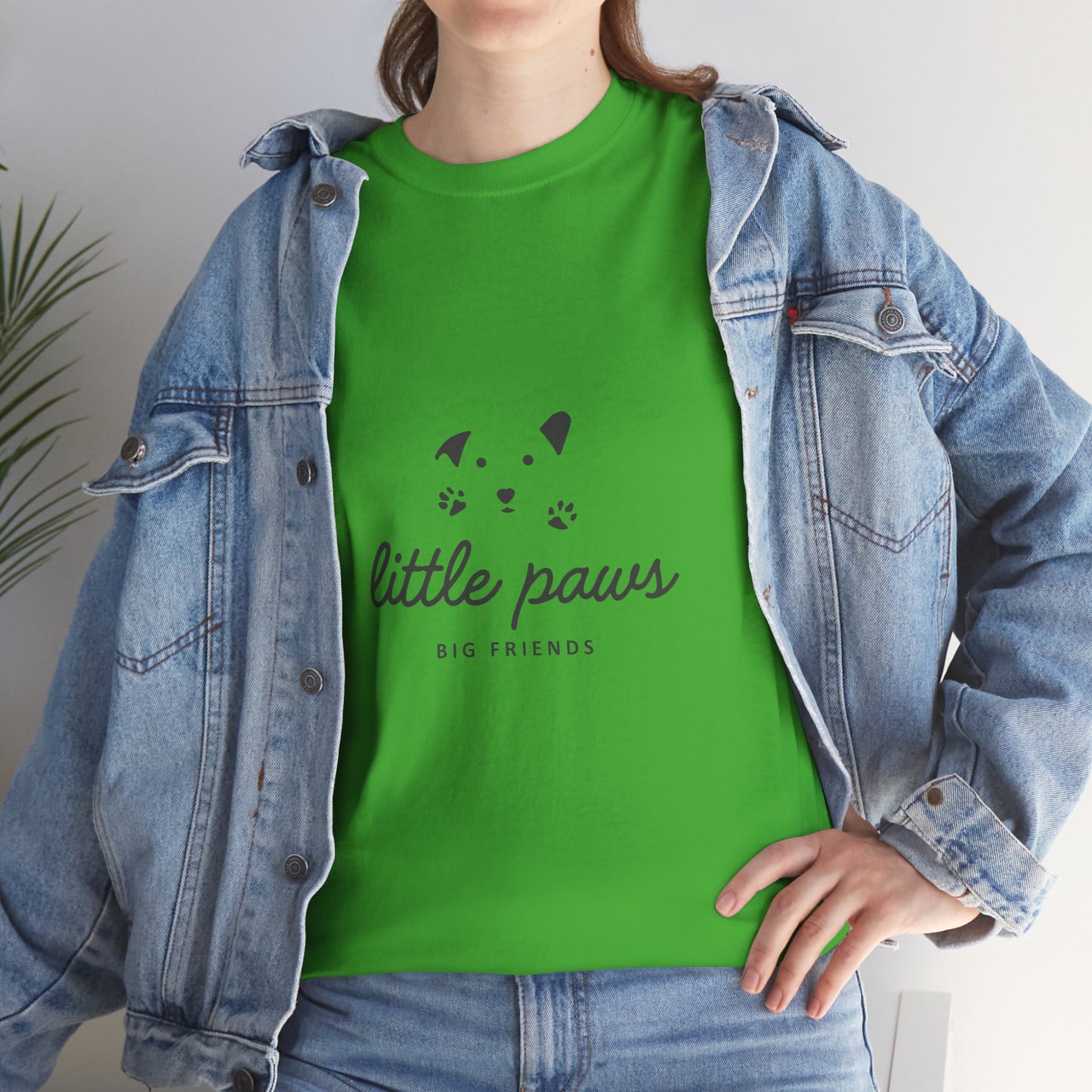 Unisex Heavy Cotton Tee - 'Little Paws, Big Friends' - Perfect for Animal Lovers and Pet Owners