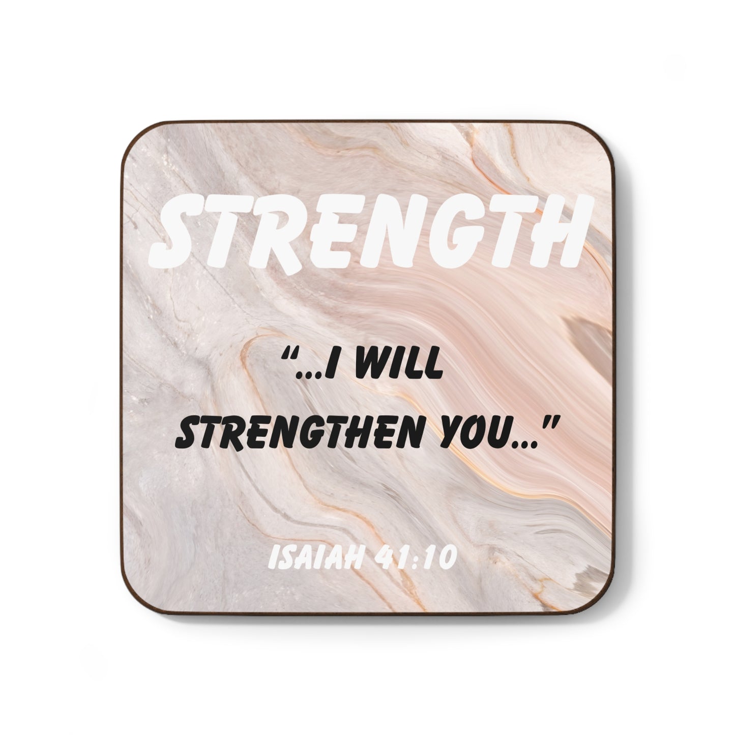Strength Christian Coaster – Isaiah 41:10 Bible Verse Coaster with Inspirational Textured Design – Scripture Gift for Encouragement