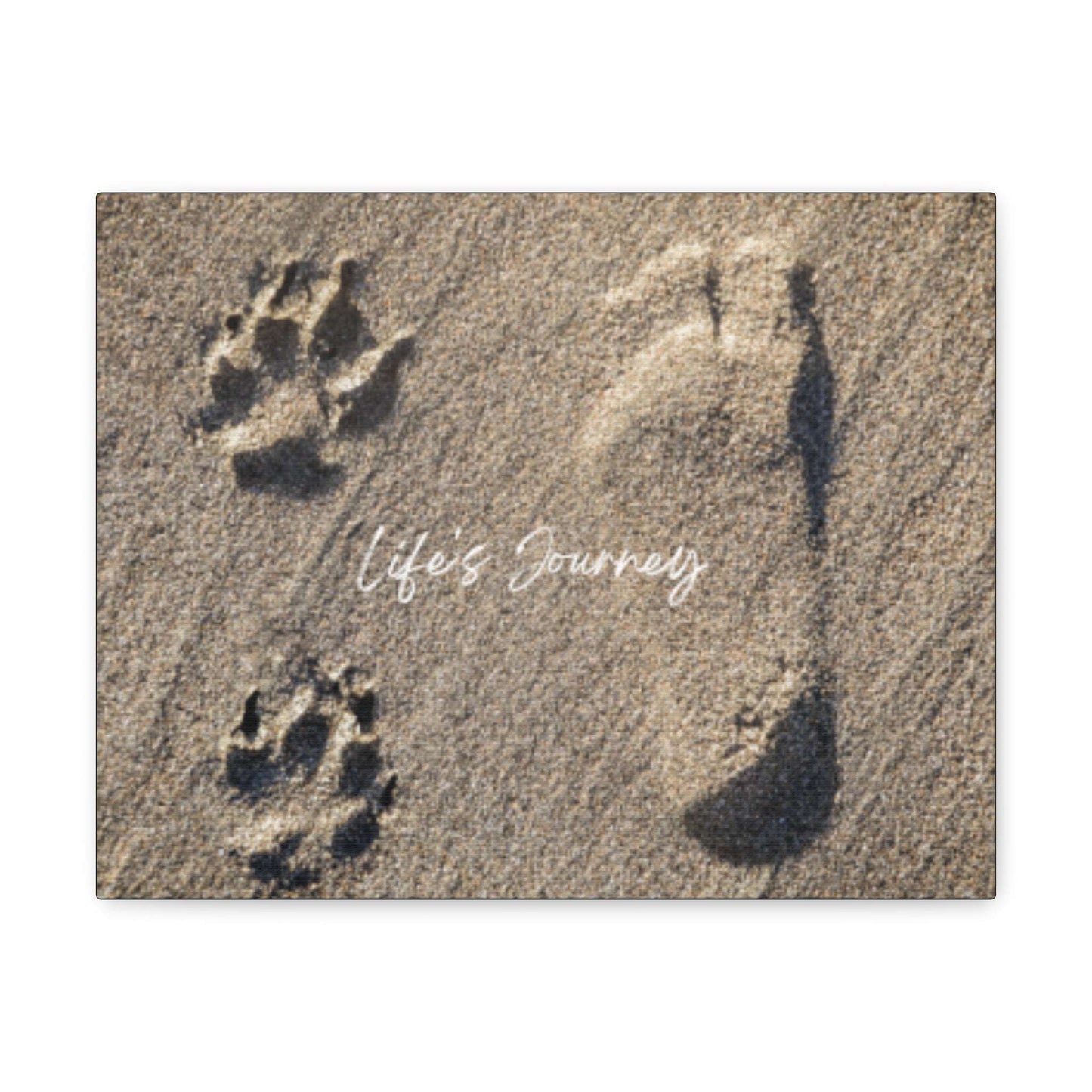 Canvas Art of Human and Dog Prints Celebrating the Cherished Life Journey Together