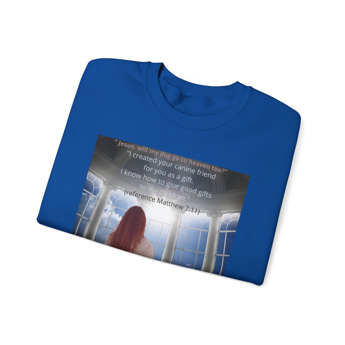 Heartfelt Sweatshirt: Person & Dog Looking to Heaven - Emotional Question to God | Dog Lovers Gift