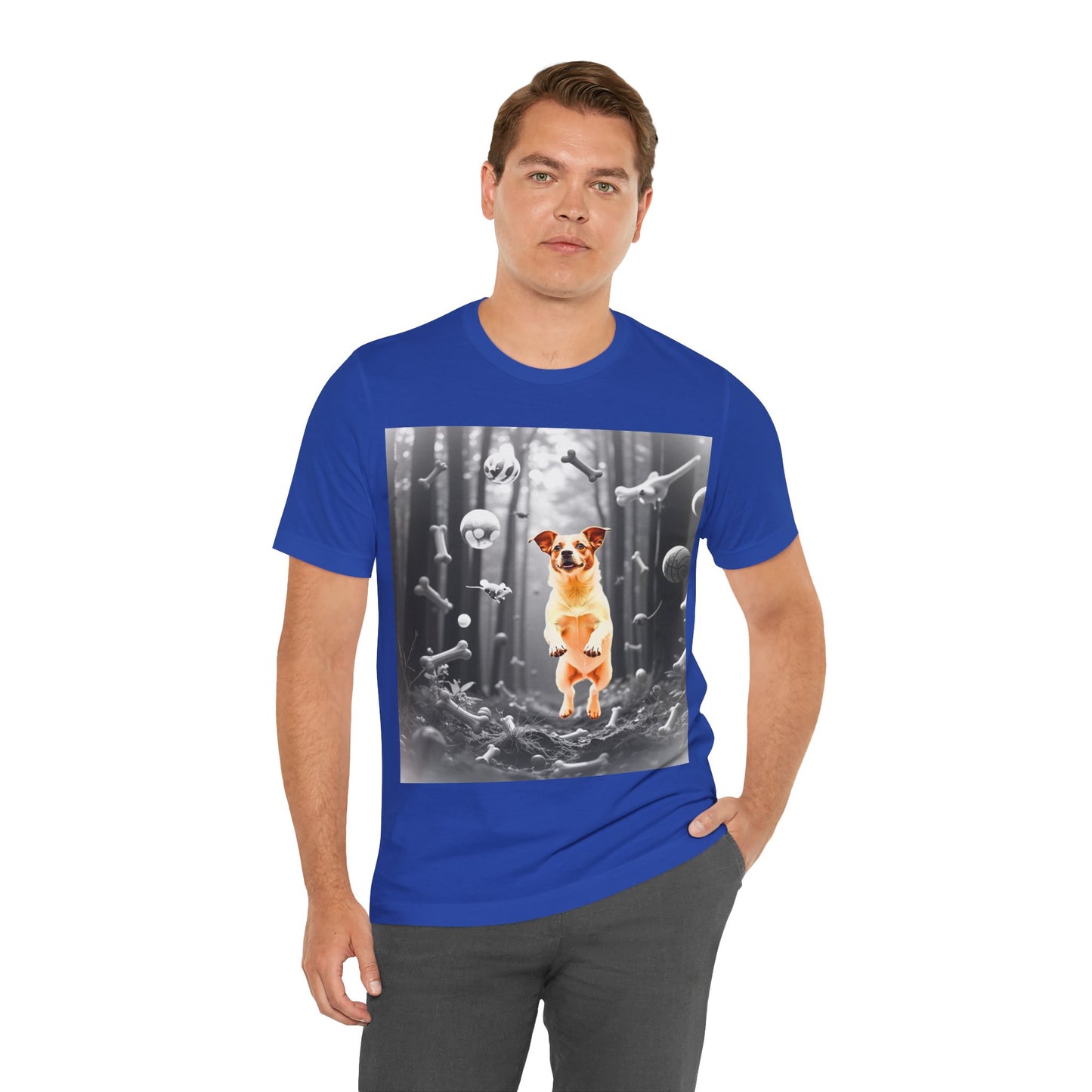 Playful Dog Themed Unisex Jersey T-Shirt - Perfect for Pet Lovers