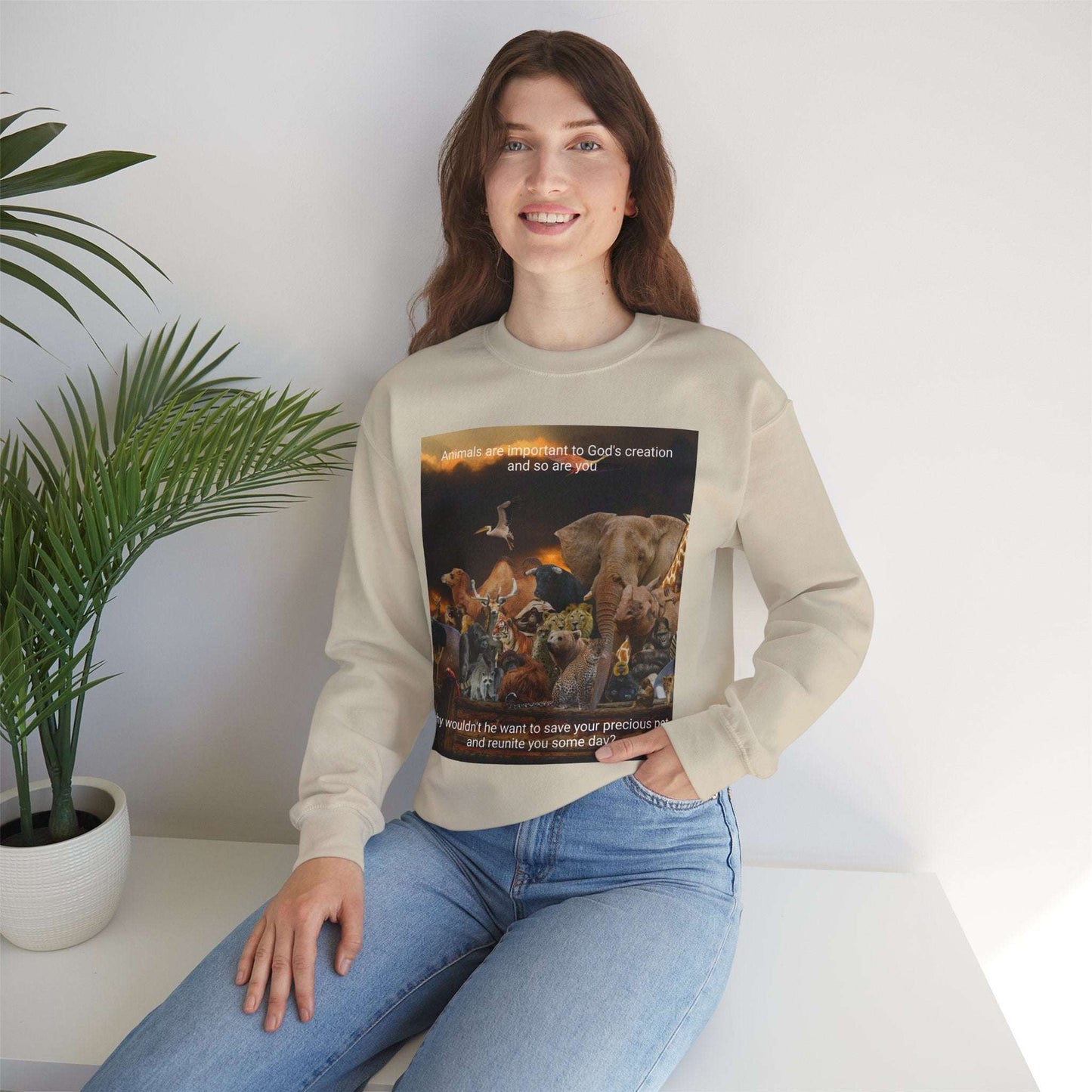 Faith-Inspired Sweatshirt | Animals Are Important to God – Cozy & Comfortable for Animal Lovers