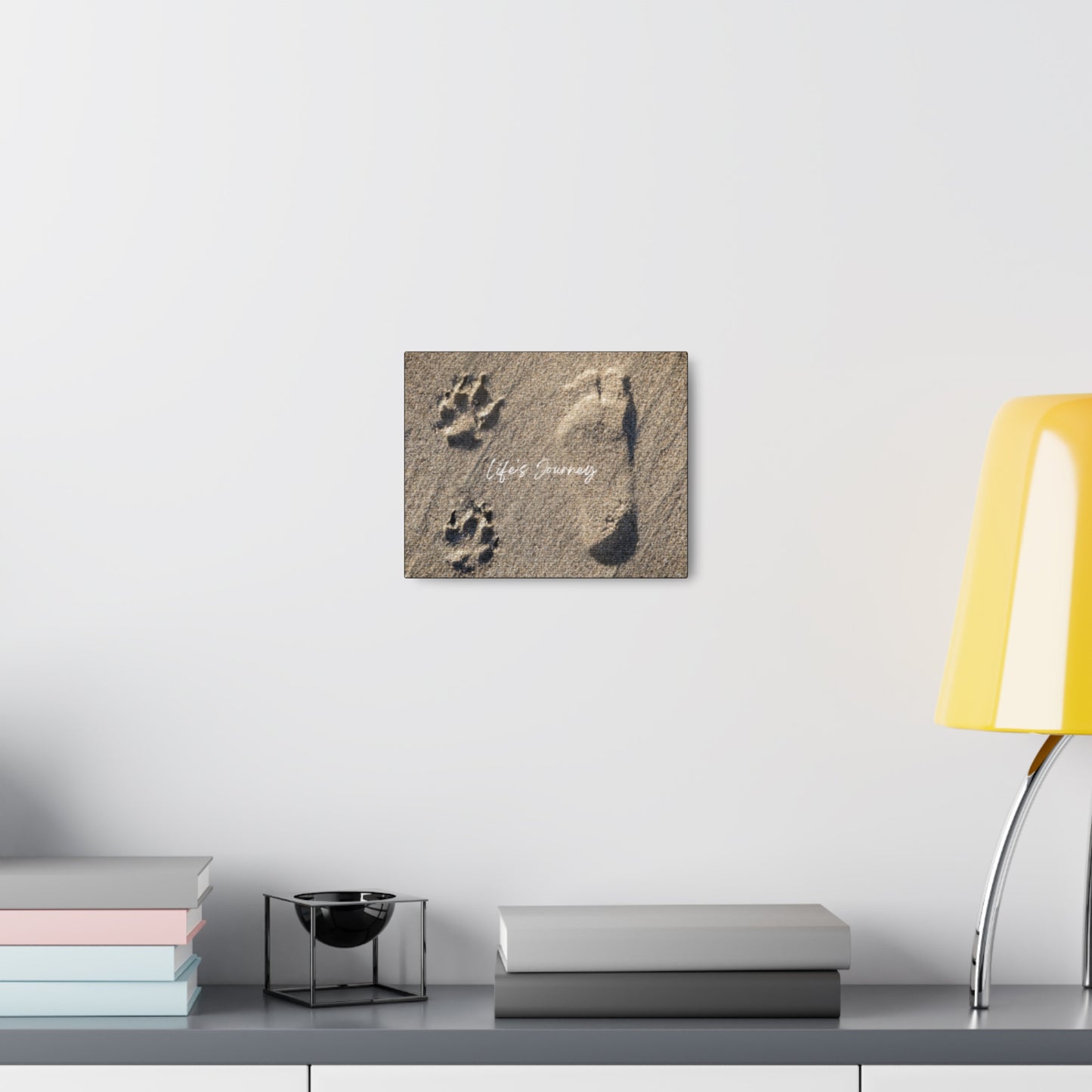 Canvas Art of Human and Dog Prints Celebrating the Cherished Life Journey Together