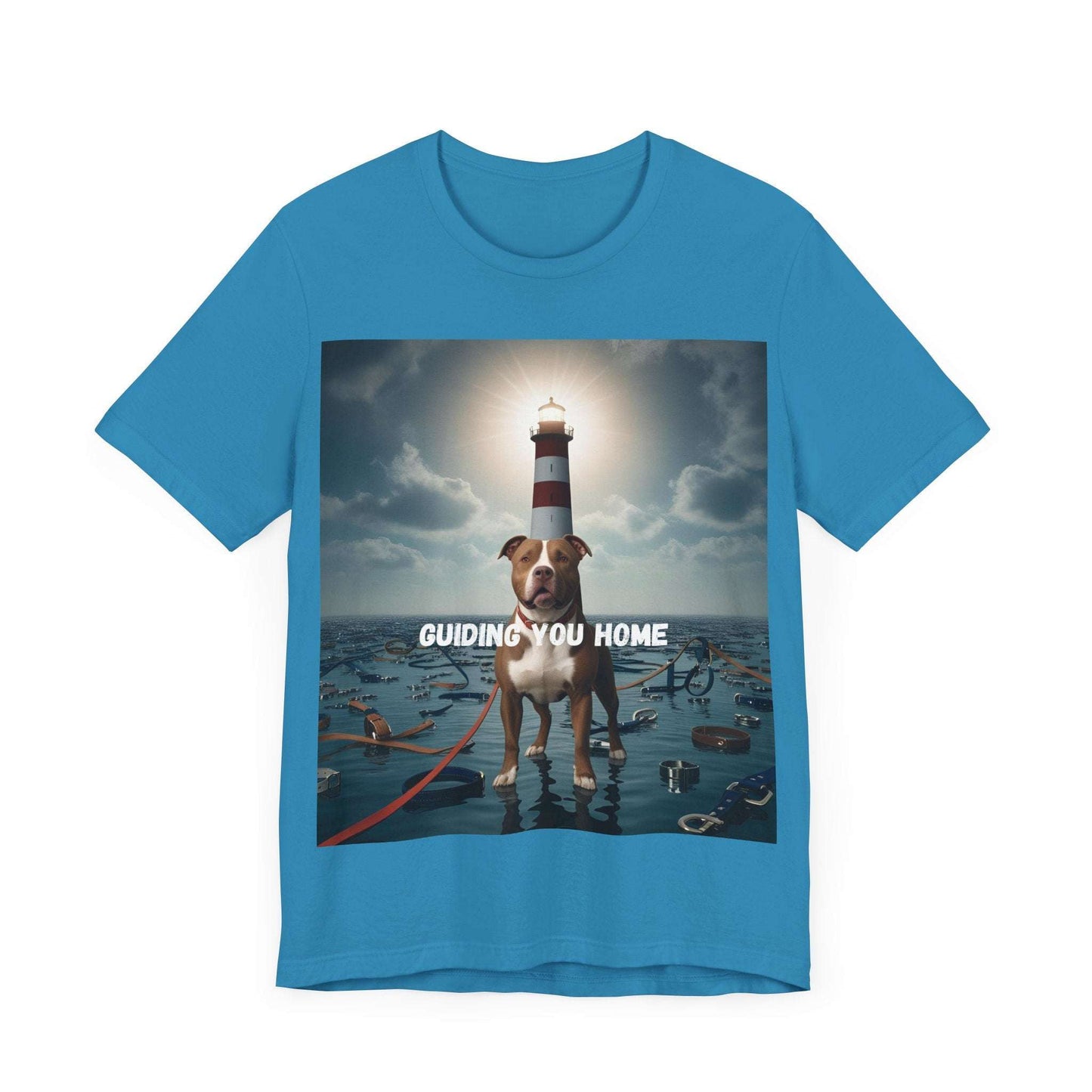 Guiding You Home Pitbull Surreal Unisex T-Shirt – Psalm 23:4 Faith & Loyalty Christian Tee