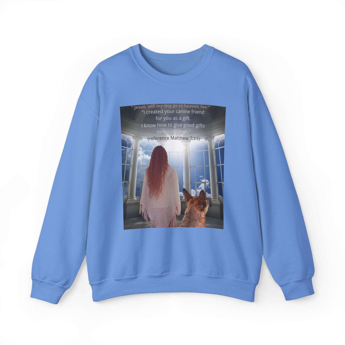 Heartfelt Sweatshirt: Person & Dog Looking to Heaven - Emotional Question to God | Dog Lovers Gift