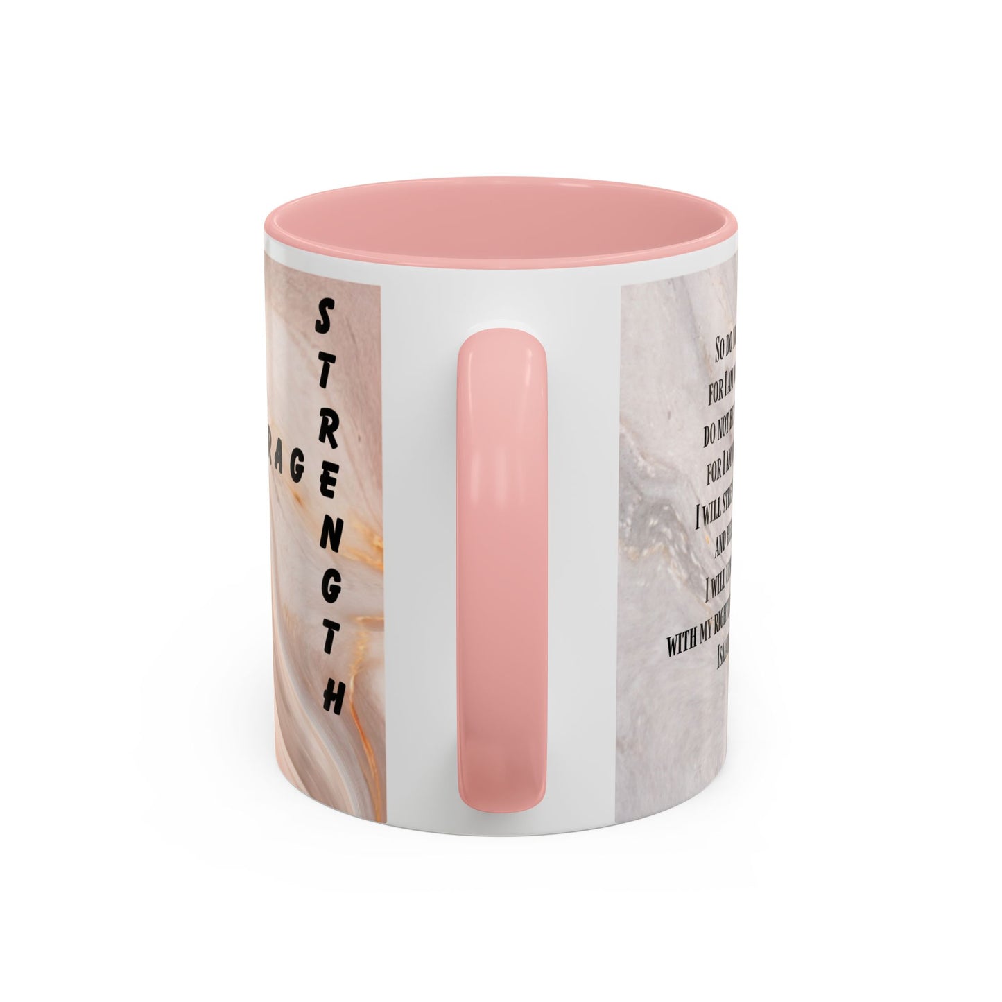 Isaiah 41:10 Encouragement Mug – Christian Scripture Coffee Cup with Wraparound Textured Design – Faith & Strength Gift in Multiple Accent Colors