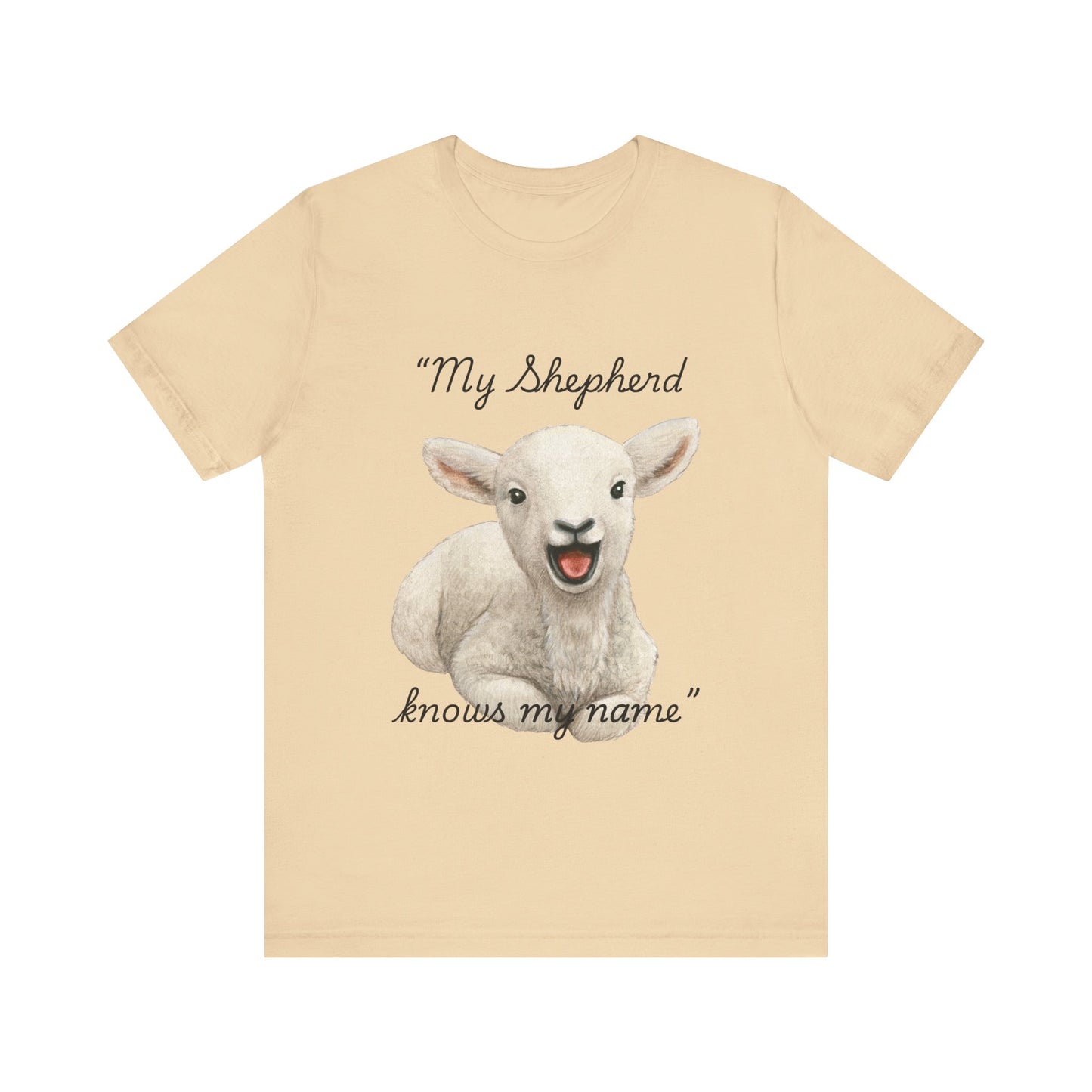 Cute Lamb Christian T-Shirt – "My Shepherd Knows My Name"