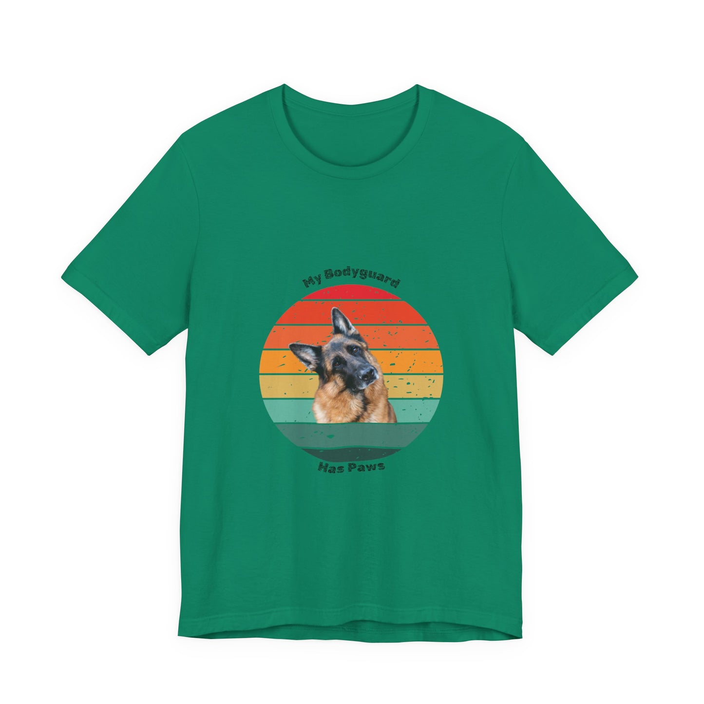 Retro German Shepherd T-Shirt – "My Bodyguard Has Paws" Dog Lover Tee