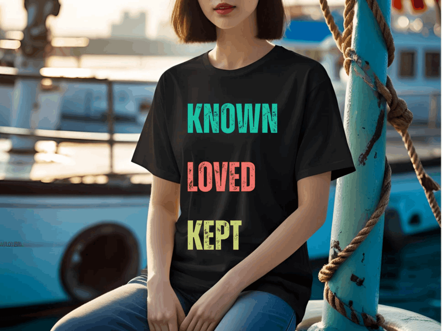Known Loved Kept T-Shirt | Vintage Christian Typography Tee | Psalm 139 & Jude 1:1 Inspired