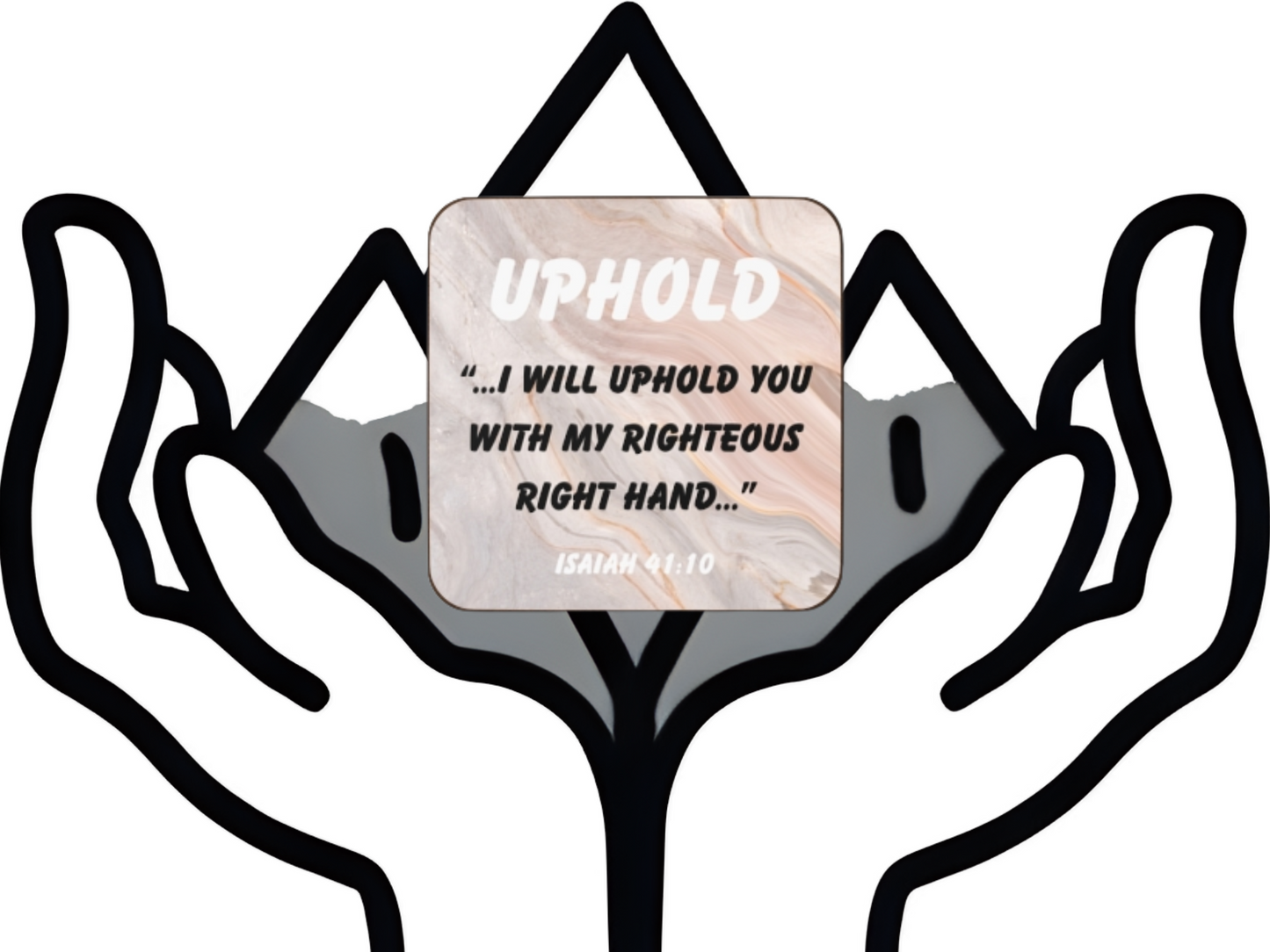 Uphold Christian Coaster – Isaiah 41:10 Bible Verse Coaster with Inspirational Textured Design – Scripture Gift of Encouragement