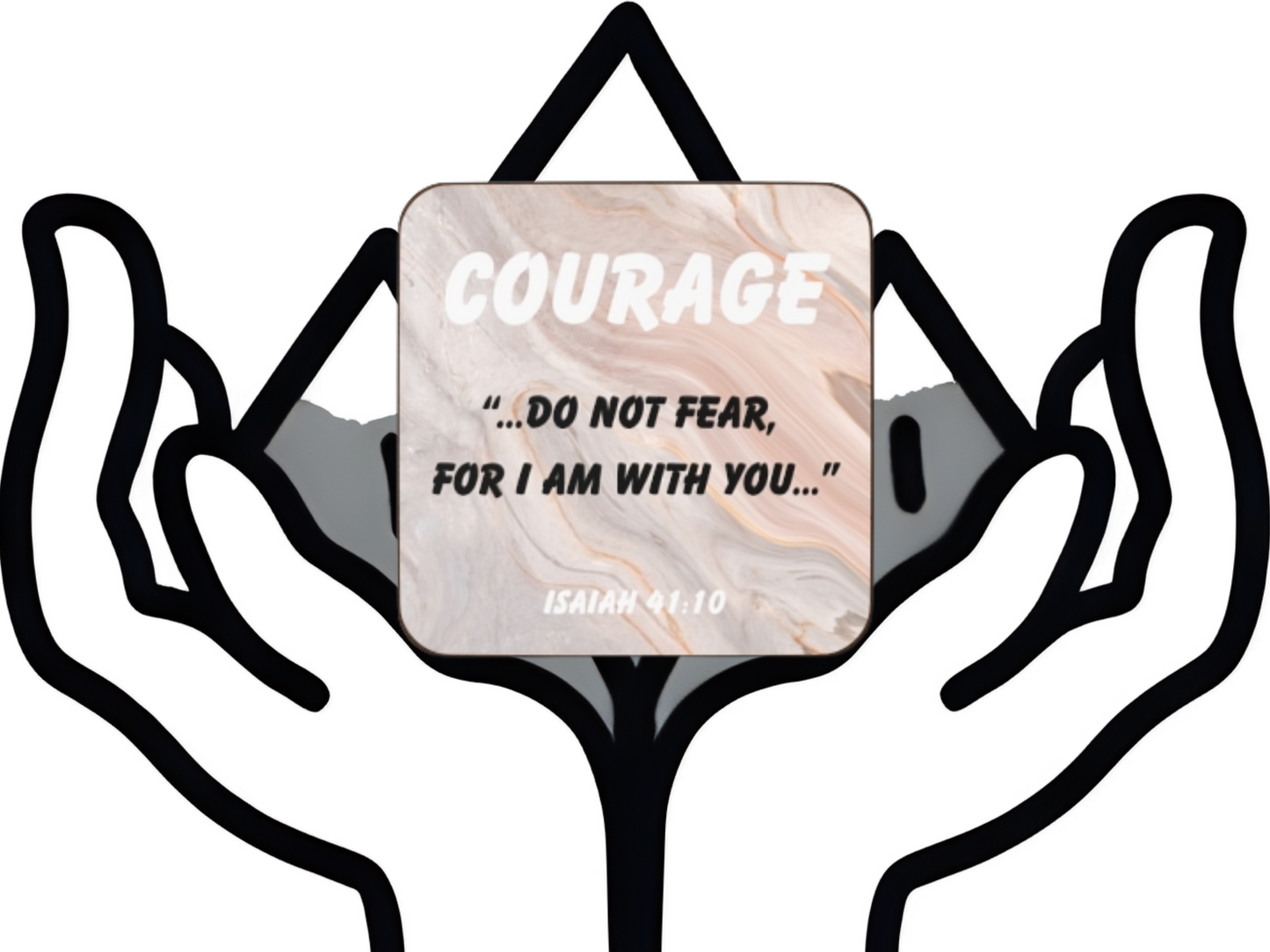 Courage Christian Coaster – Isaiah 41:10 Bible Verse Drink Coaster – Inspirational Scripture Gift with Textured Design