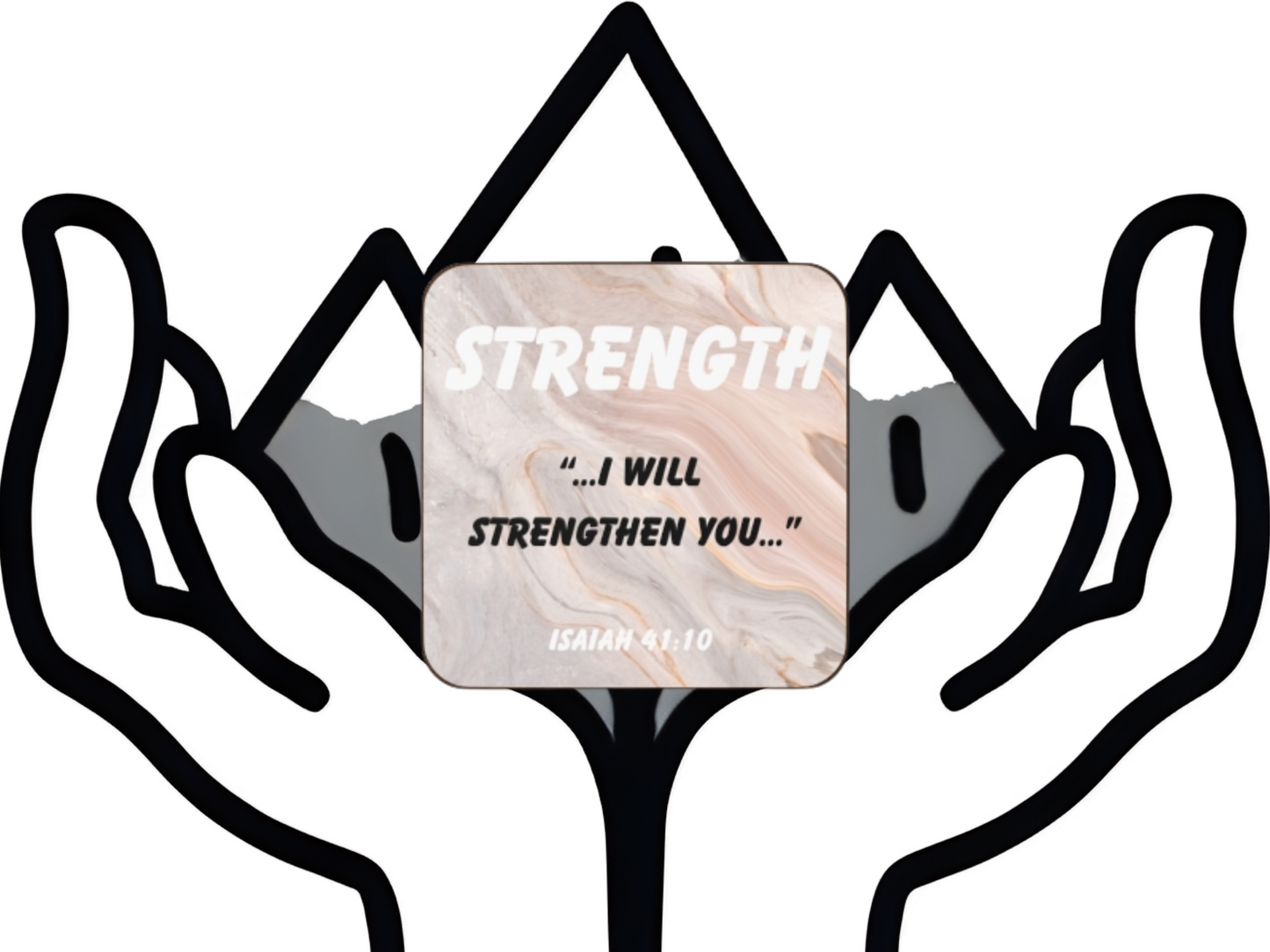 Strength Christian Coaster – Isaiah 41:10 Bible Verse Coaster with Inspirational Textured Design – Scripture Gift for Encouragement