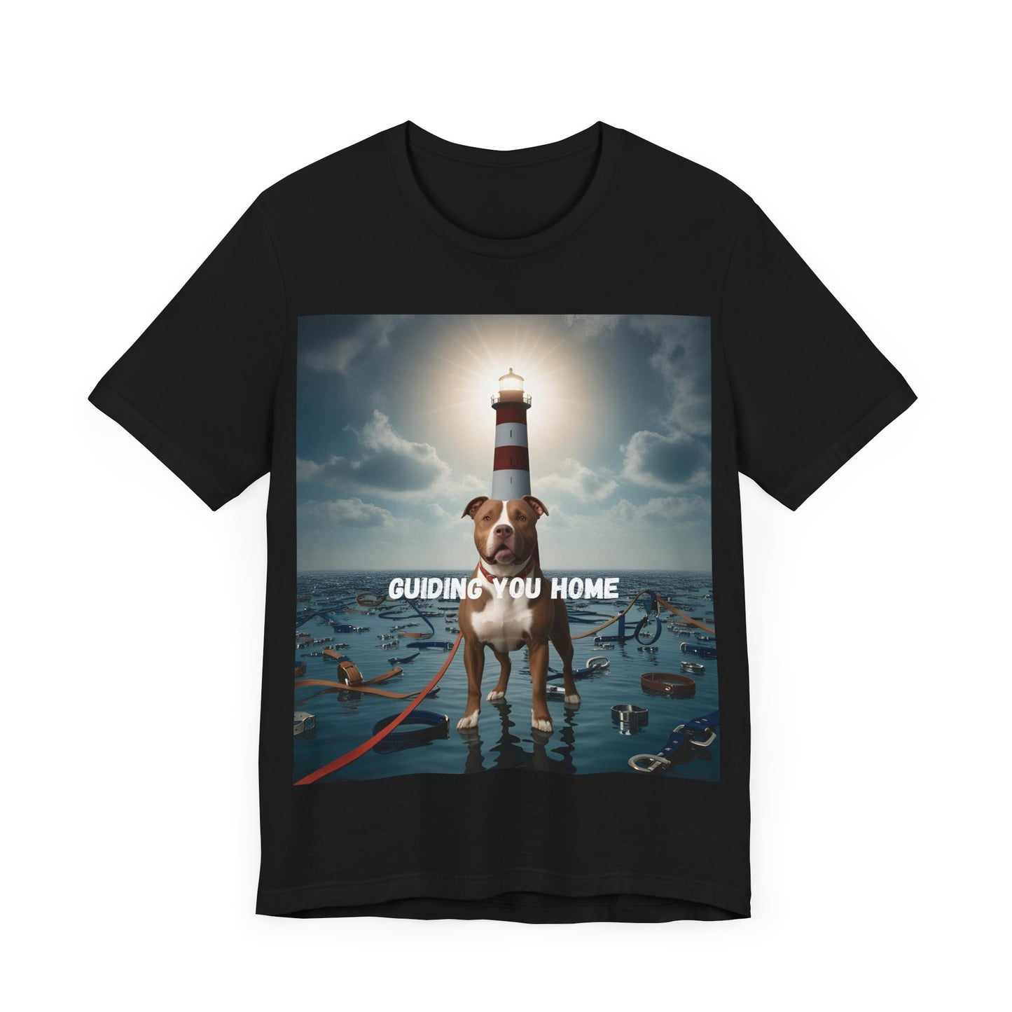 Guiding You Home Pitbull Surreal Unisex T-Shirt – Psalm 23:4 Faith & Loyalty Christian Tee