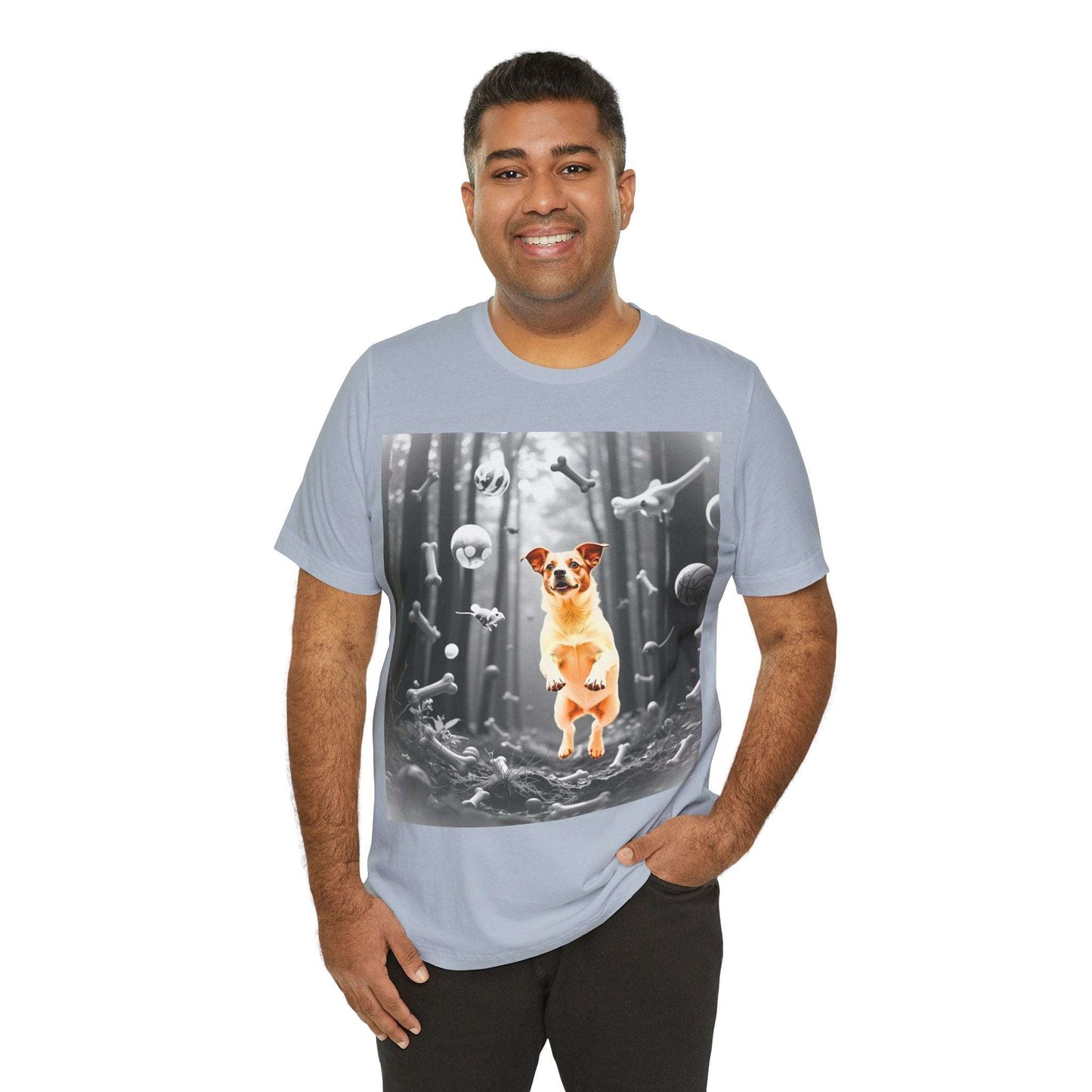 Playful Dog Themed Unisex Jersey T-Shirt - Perfect for Pet Lovers