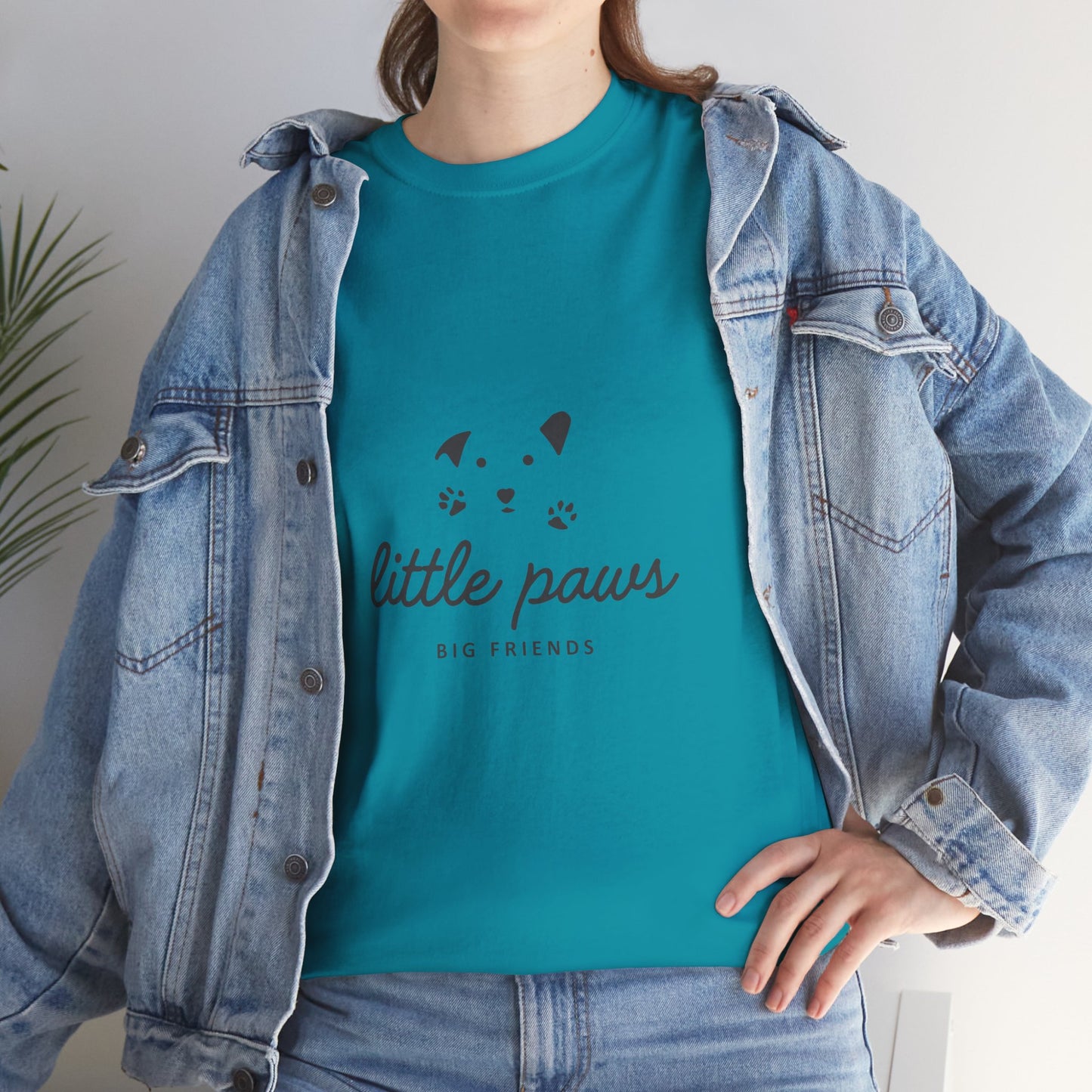 Unisex Heavy Cotton Tee - 'Little Paws, Big Friends' - Perfect for Animal Lovers and Pet Owners