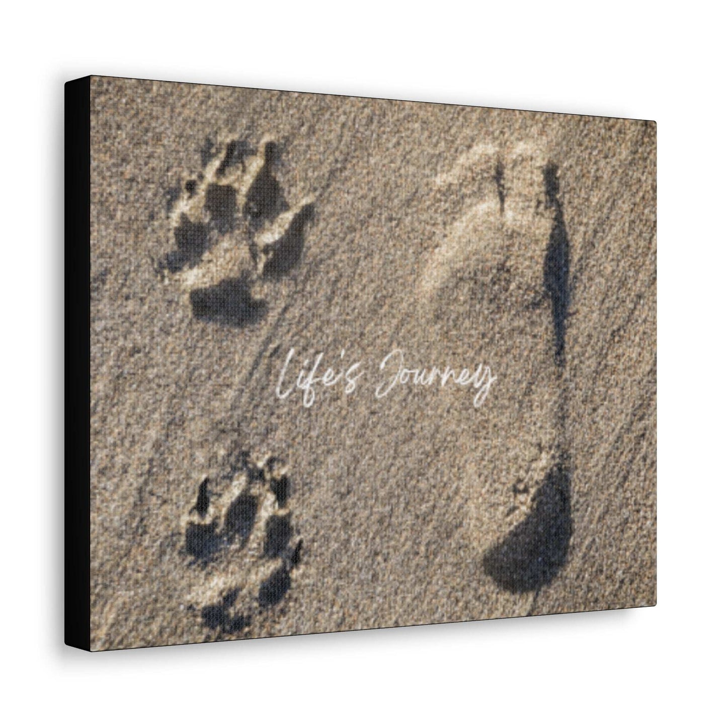 Canvas Art of Human and Dog Prints Celebrating the Cherished Life Journey Together