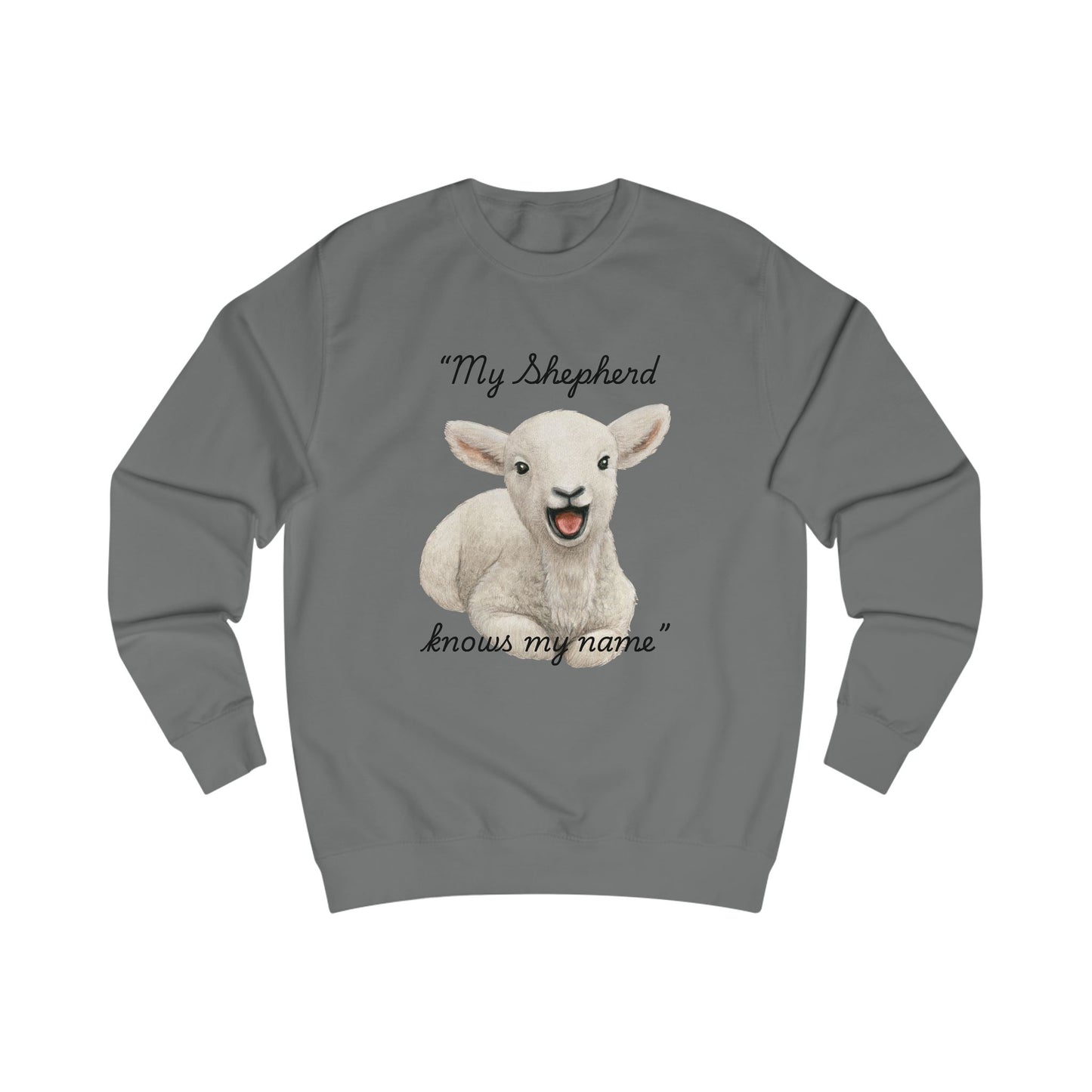Christian Lamb Sweatshirt – "My Shepherd Knows My Name"