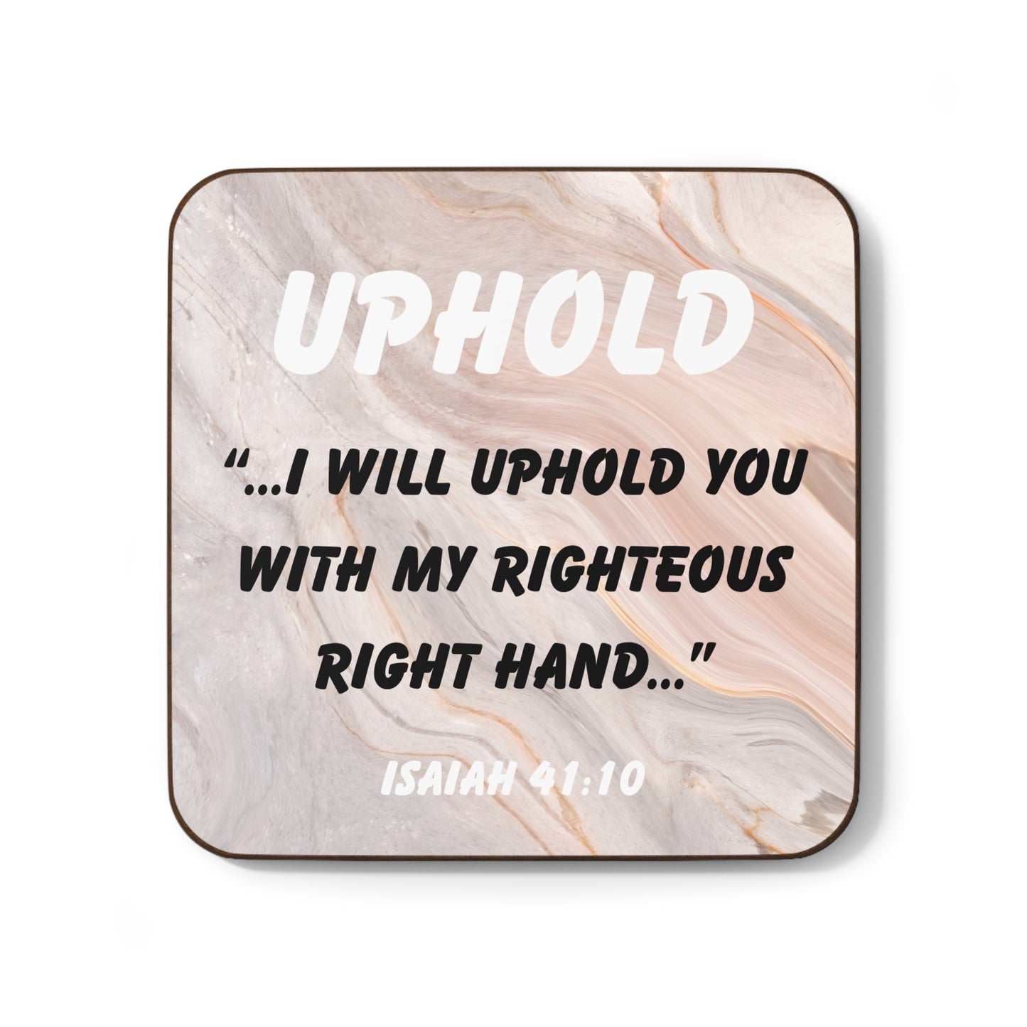 Uphold Christian Coaster – Isaiah 41:10 Bible Verse Coaster with Inspirational Textured Design – Scripture Gift of Encouragement