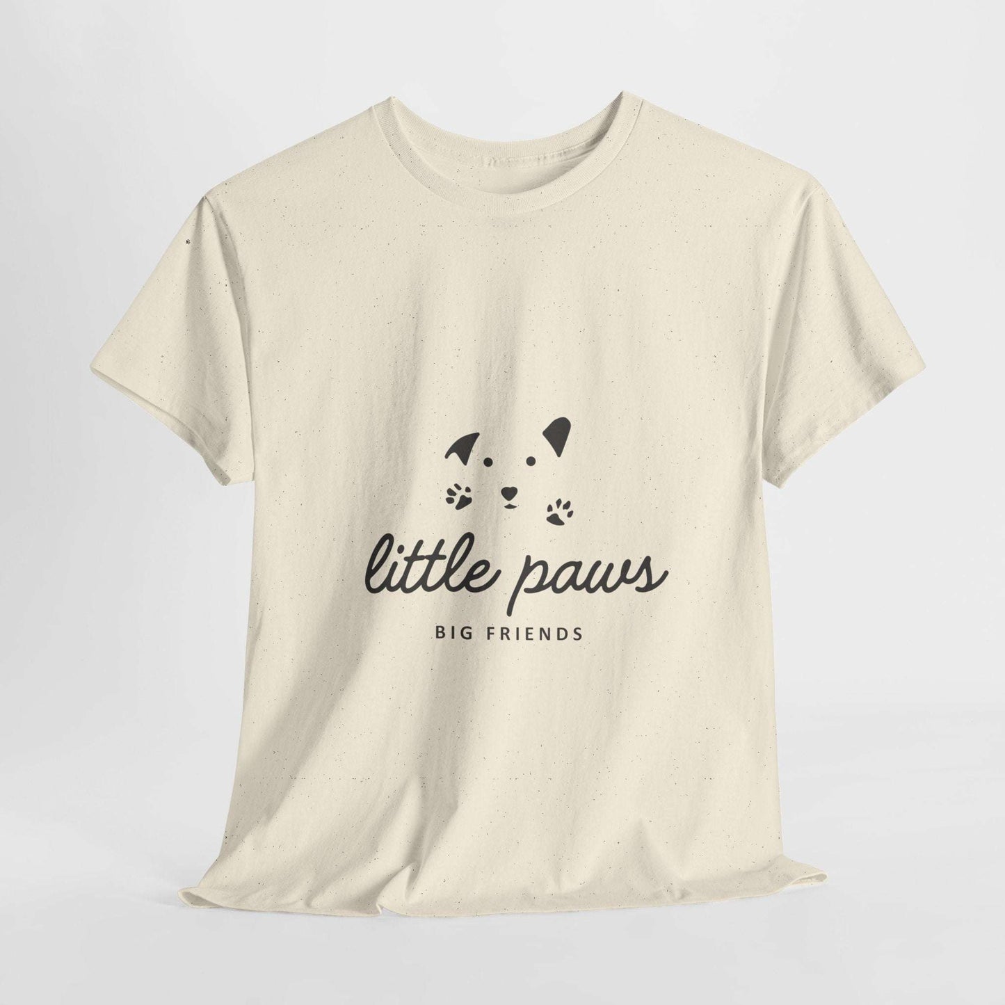 Unisex Heavy Cotton Tee - 'Little Paws, Big Friends' - Perfect for Animal Lovers and Pet Owners