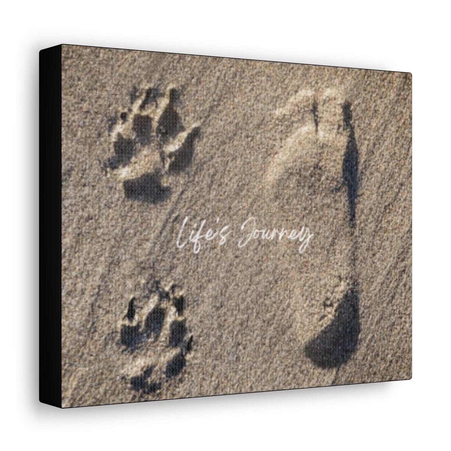 Canvas Art of Human and Dog Prints Celebrating the Cherished Life Journey Together