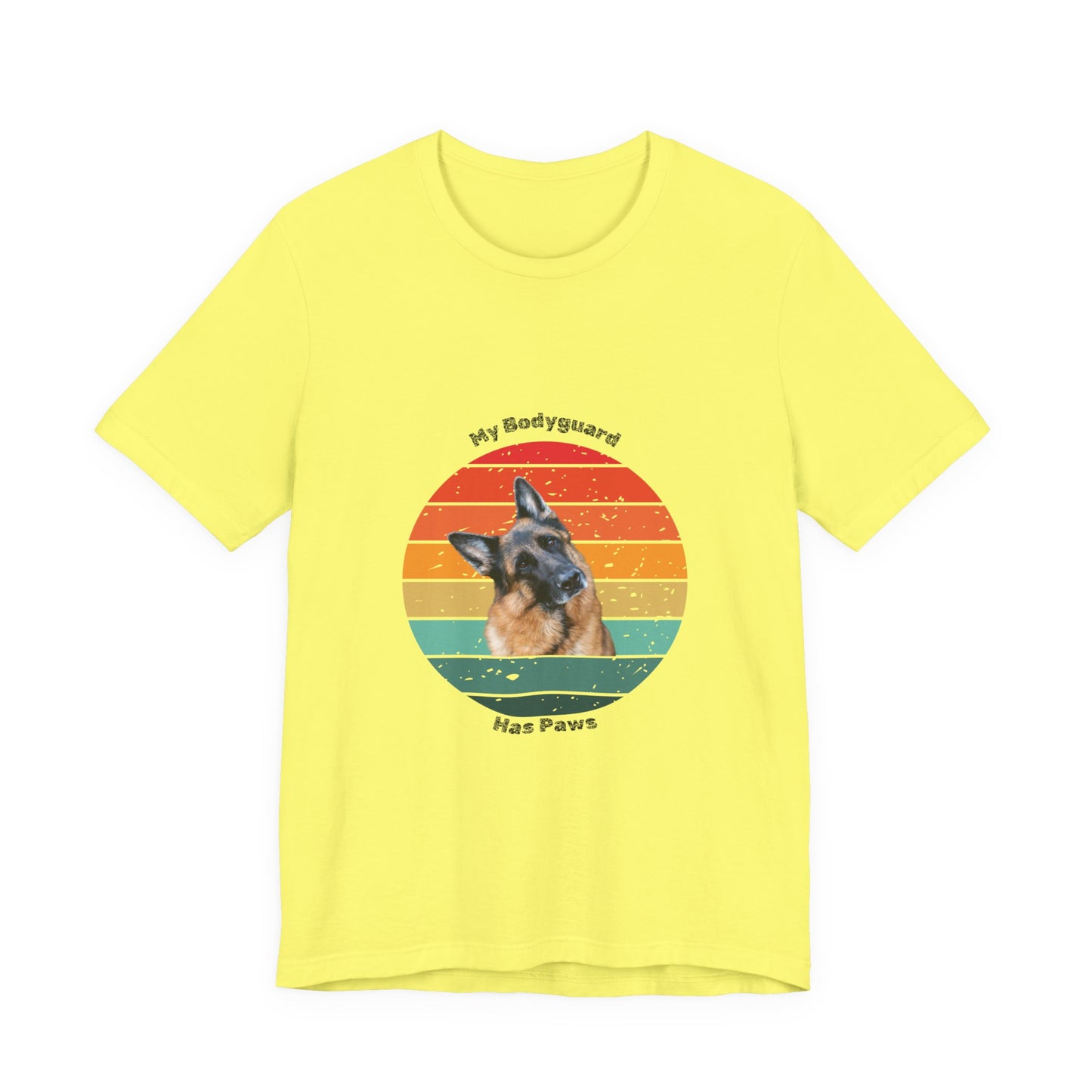 Retro German Shepherd T-Shirt – "My Bodyguard Has Paws" Dog Lover Tee
