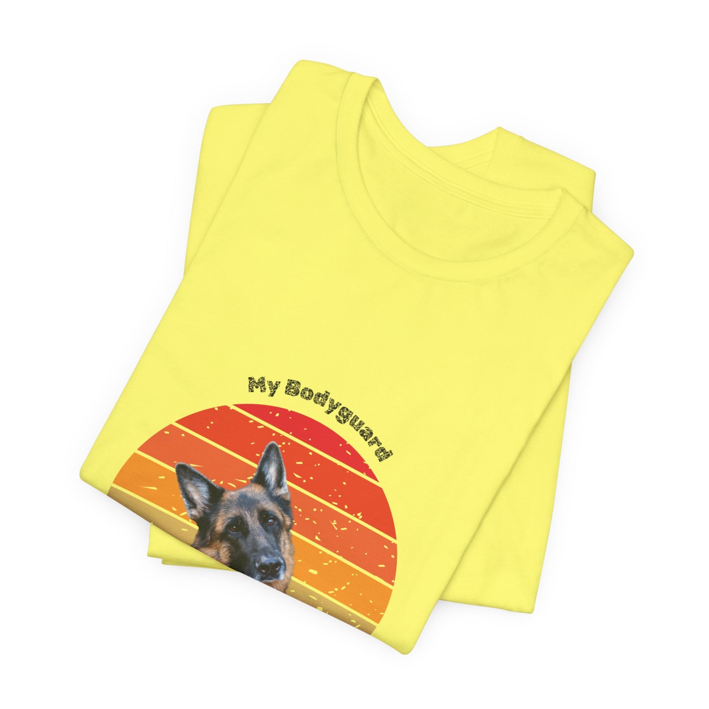 Retro German Shepherd T-Shirt – "My Bodyguard Has Paws" Dog Lover Tee