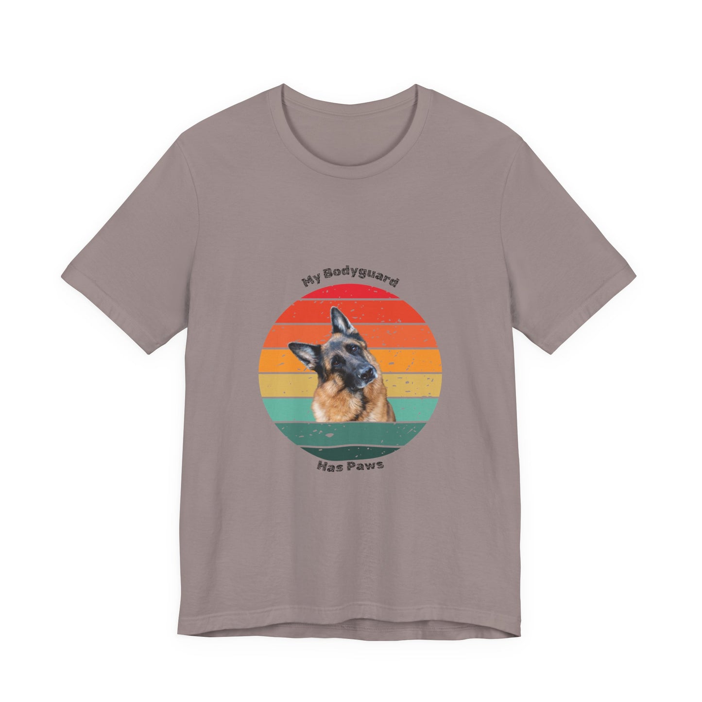 Retro German Shepherd T-Shirt – "My Bodyguard Has Paws" Dog Lover Tee