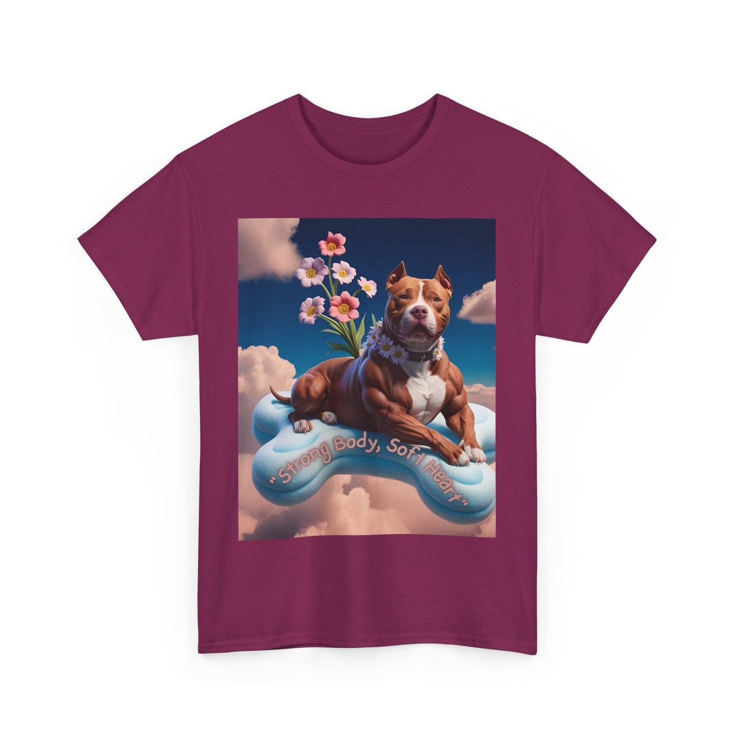 Surreal Pitbull Cloud T-Shirt – "Strong Body, Soft Heart" Unisex Tee