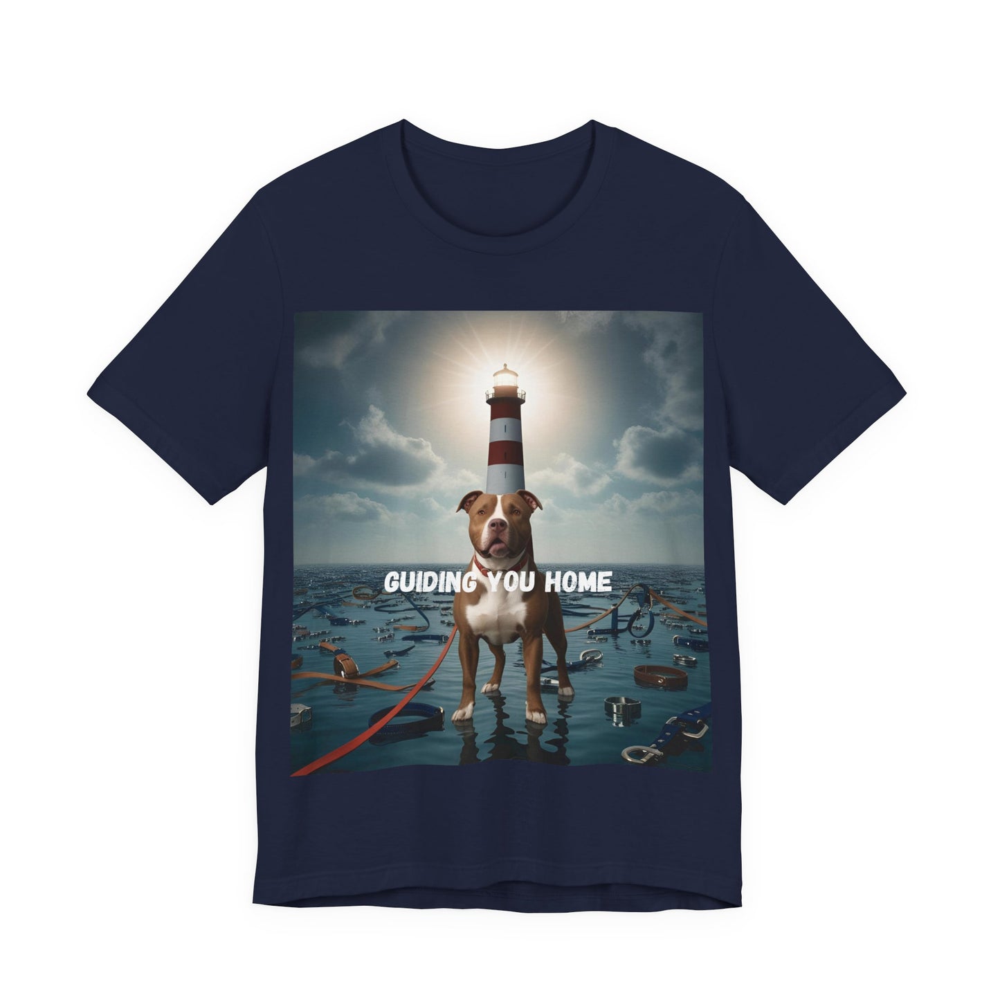 Guiding You Home Pitbull Surreal Unisex T-Shirt – Psalm 23:4 Faith & Loyalty Christian Tee