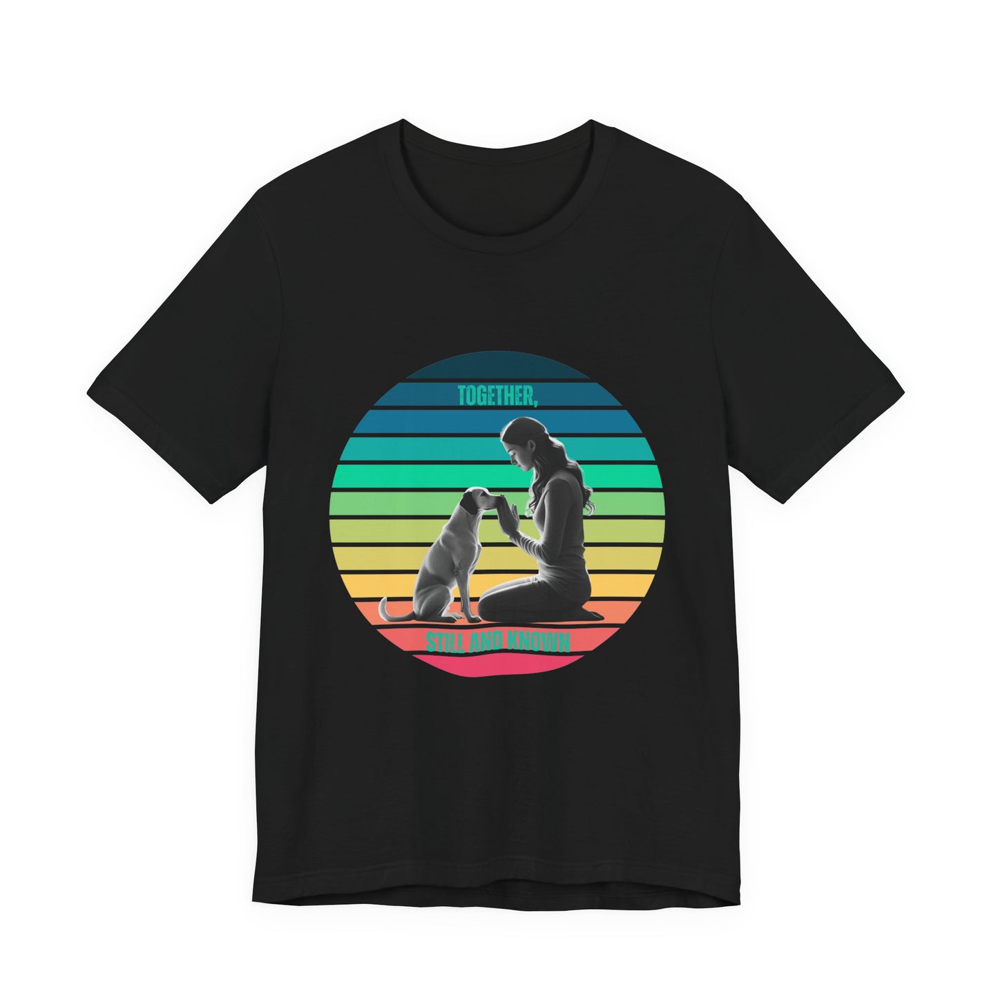 Be Still and Know T-Shirt | Psalm 46:10 Retro Sunset Dog Lover Tee | Vintage Faith Design