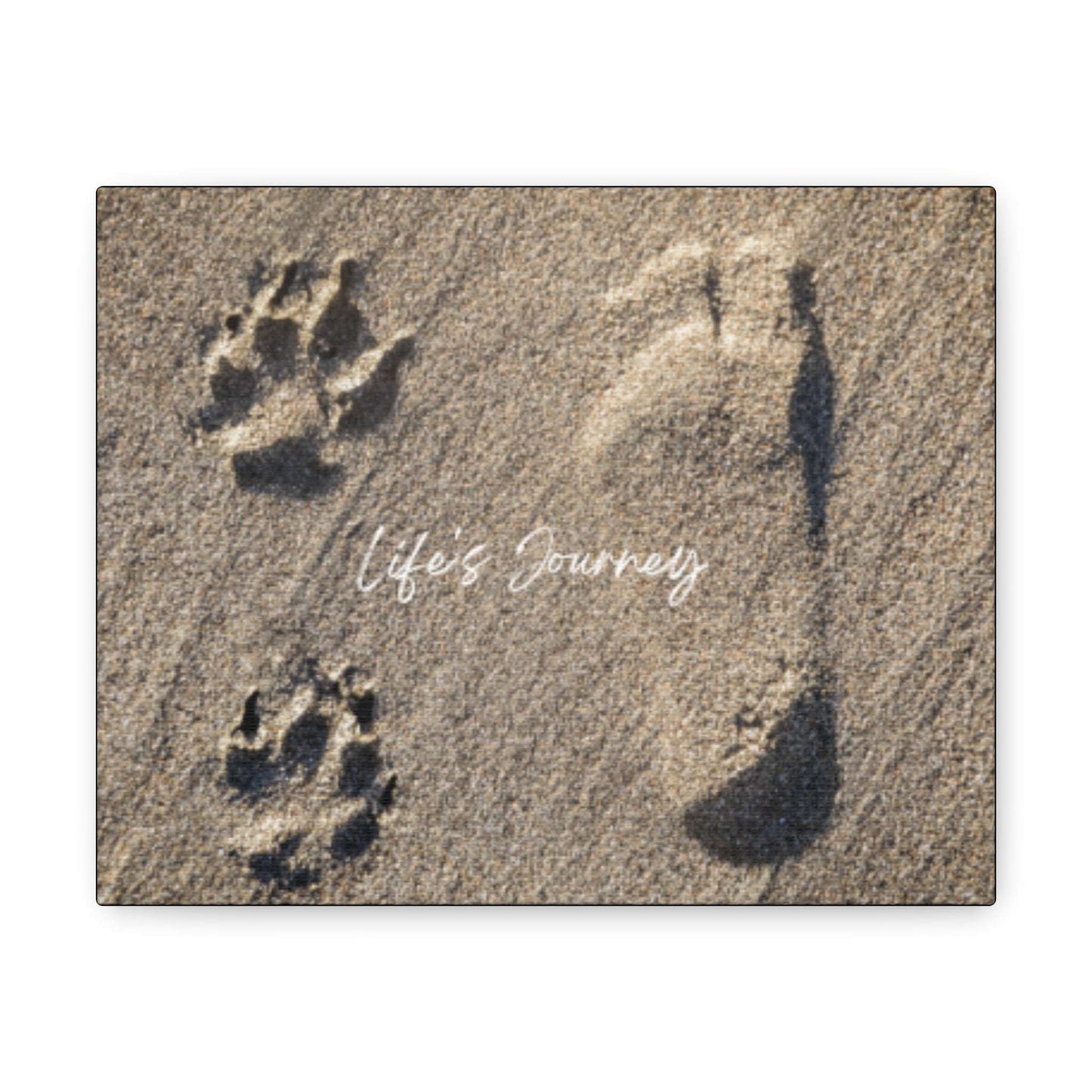 Canvas Art of Human and Dog Prints Celebrating the Cherished Life Journey Together