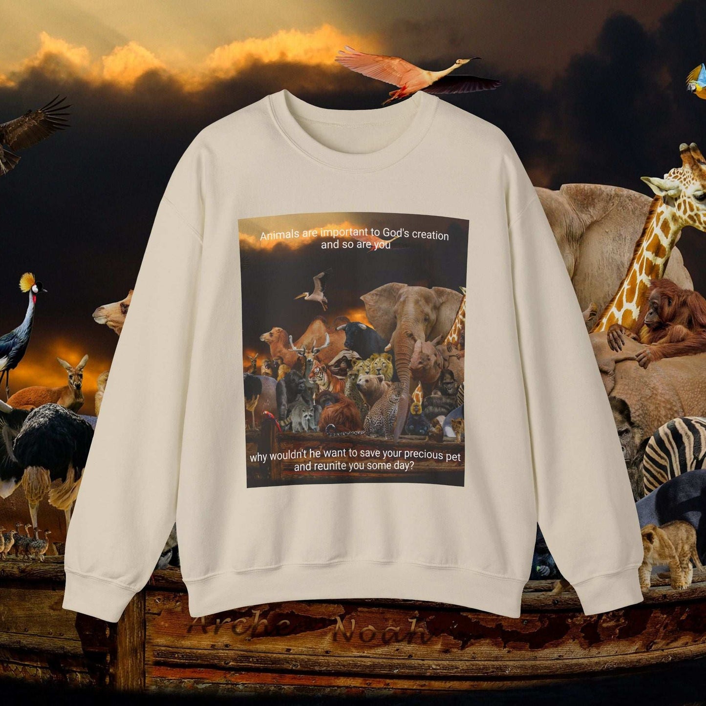 Faith-Inspired Sweatshirt | Animals Are Important to God – Cozy & Comfortable for Animal Lovers