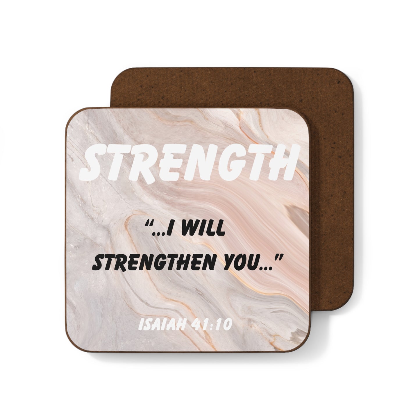 Strength Christian Coaster – Isaiah 41:10 Bible Verse Coaster with Inspirational Textured Design – Scripture Gift for Encouragement