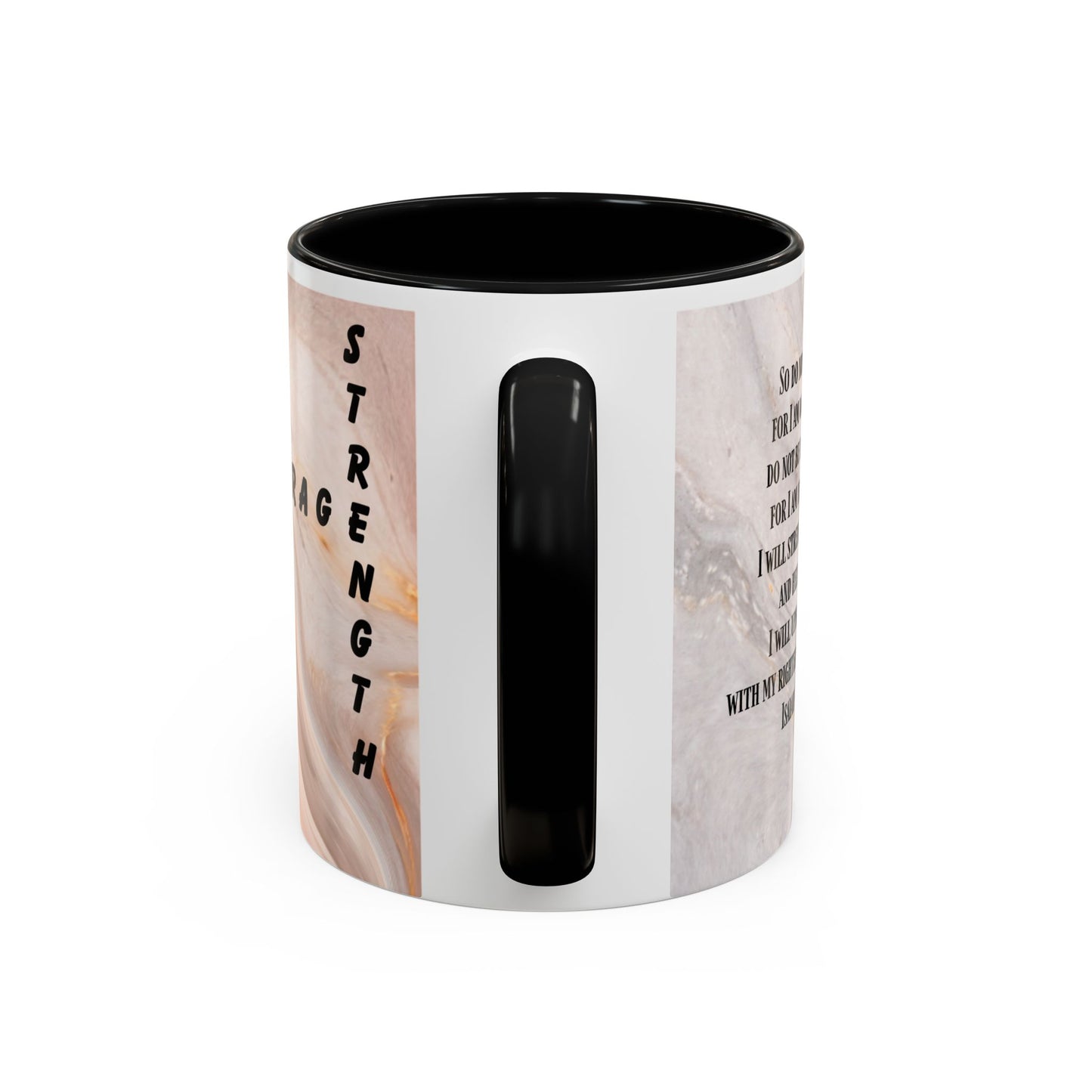 Isaiah 41:10 Encouragement Mug – Christian Scripture Coffee Cup with Wraparound Textured Design – Faith & Strength Gift in Multiple Accent Colors
