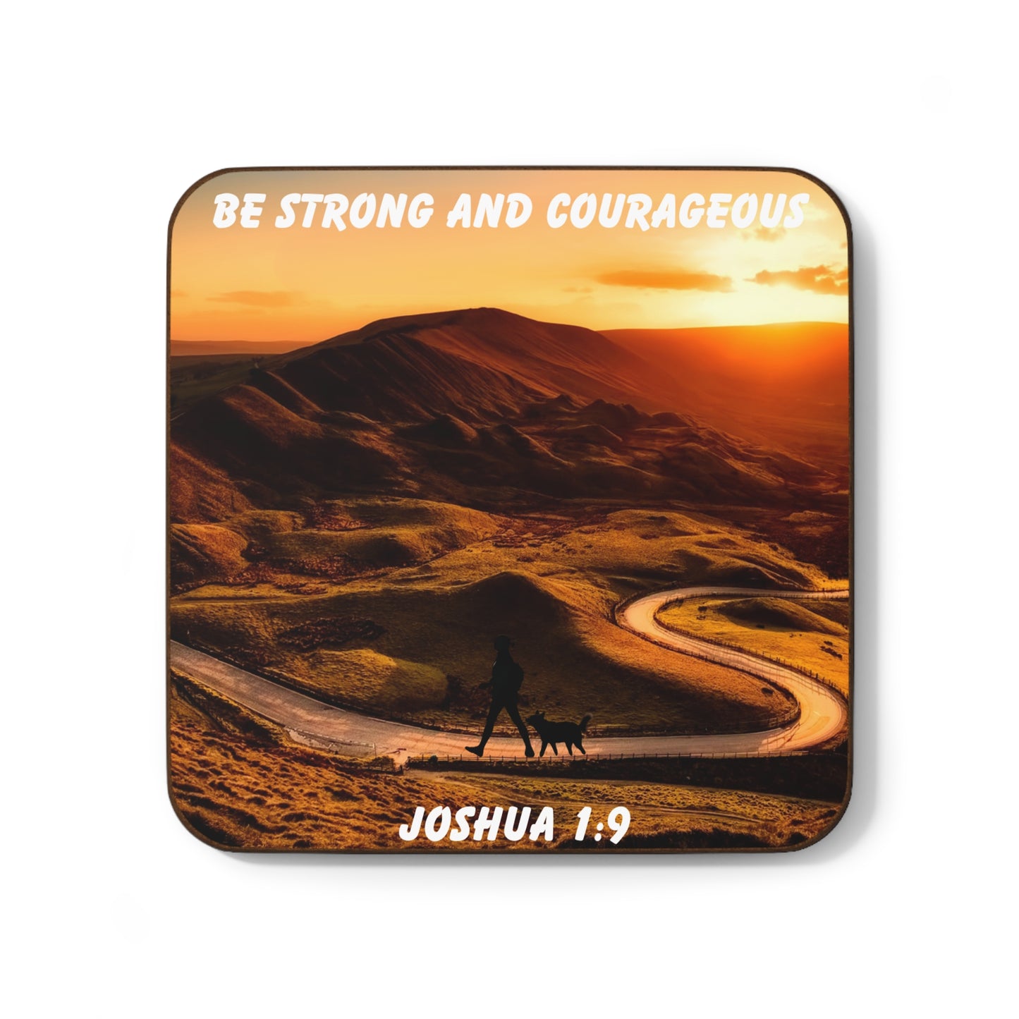 Joshua 1:9 Bible Verse Coaster – Be Strong and Courageous | Christian Home Décor Gift