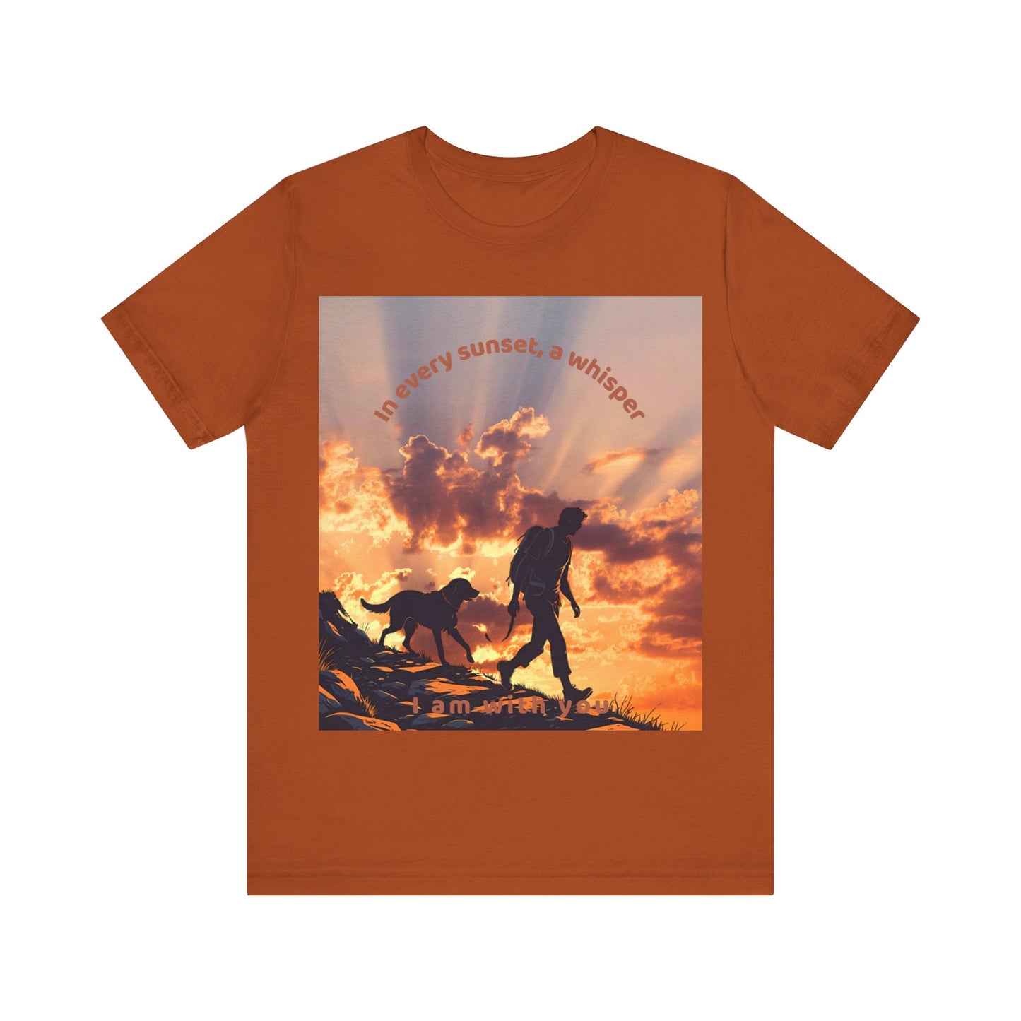 Never Walk Alone T-Shirt | Christian Hiking Sunset Tee | Joshua 1:9 + Matthew 28:20 Inspired