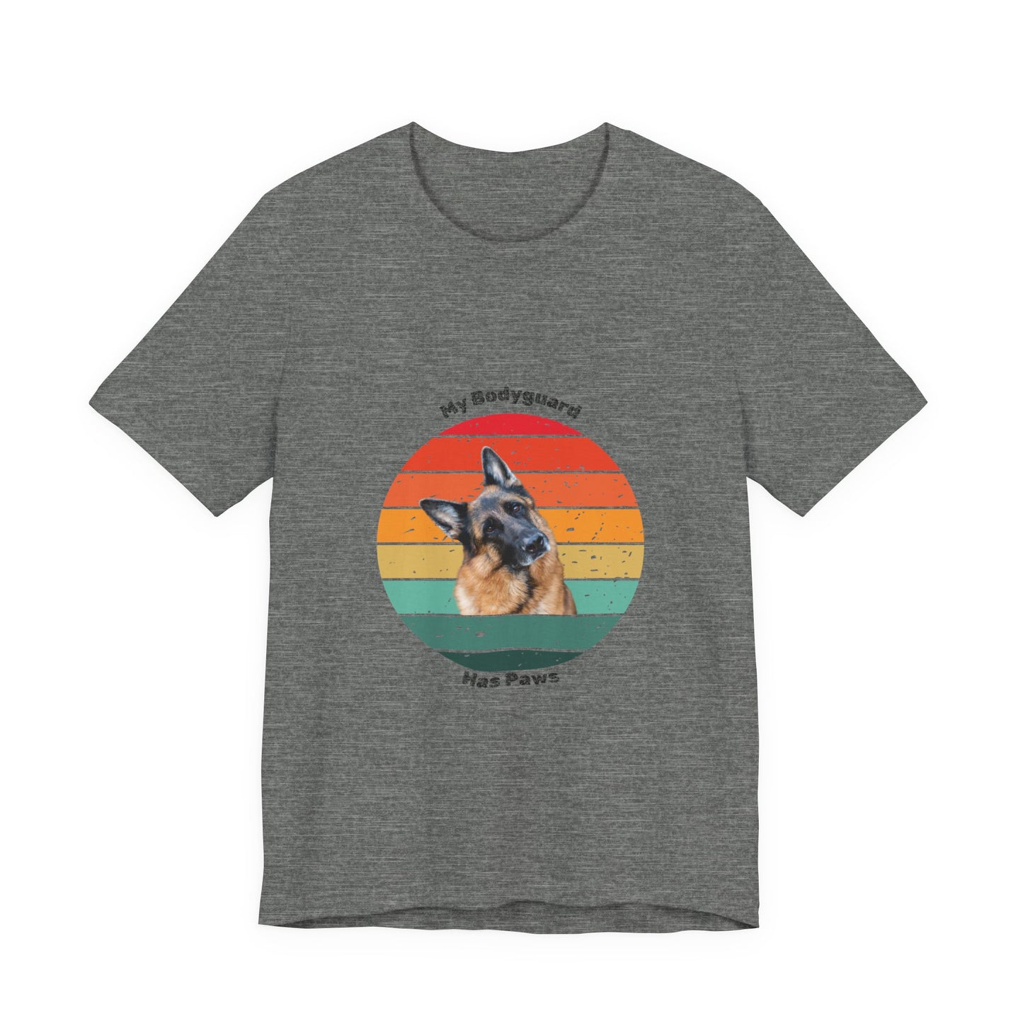 Retro German Shepherd T-Shirt – "My Bodyguard Has Paws" Dog Lover Tee